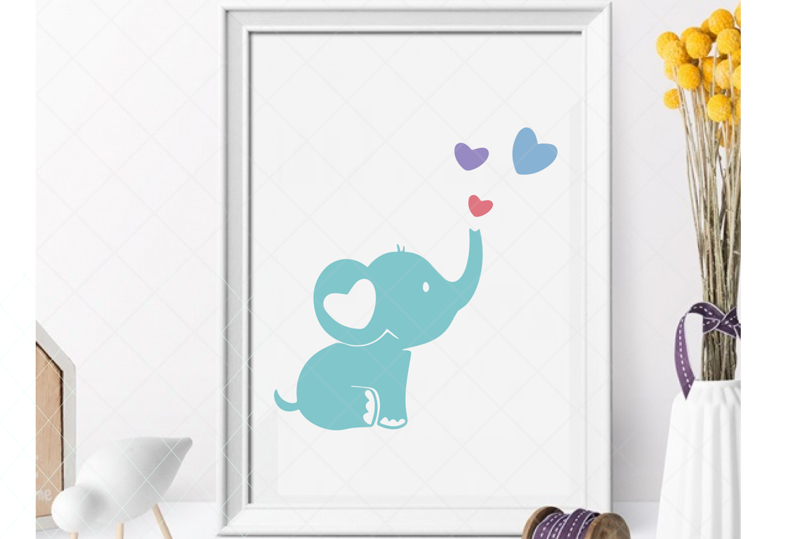 Baby elephant svg, cute elephant, baby shower cut file