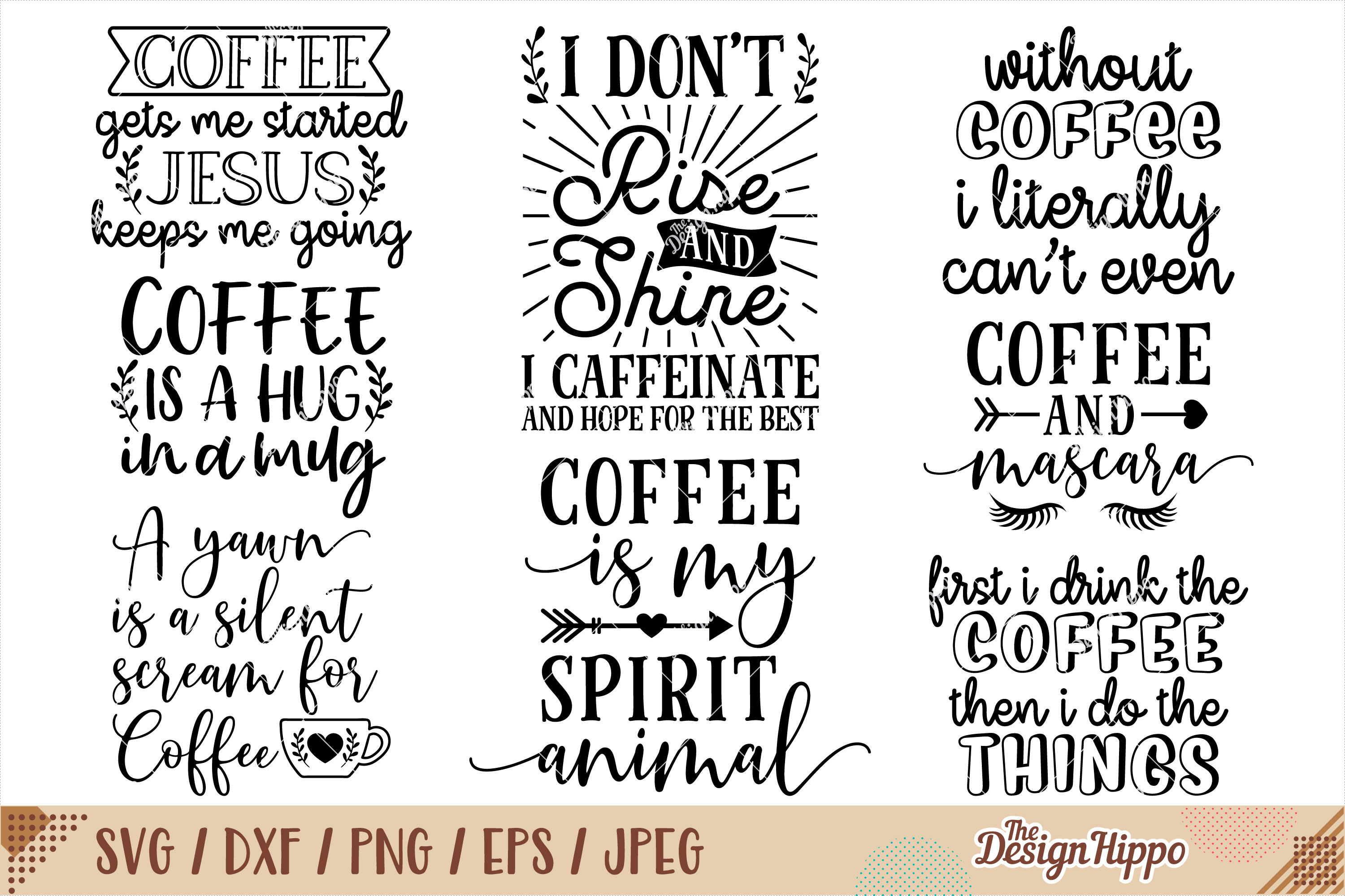 Download Coffee SVG Bundle, 30 Designs, DXF PNG Cricut Cutting ...