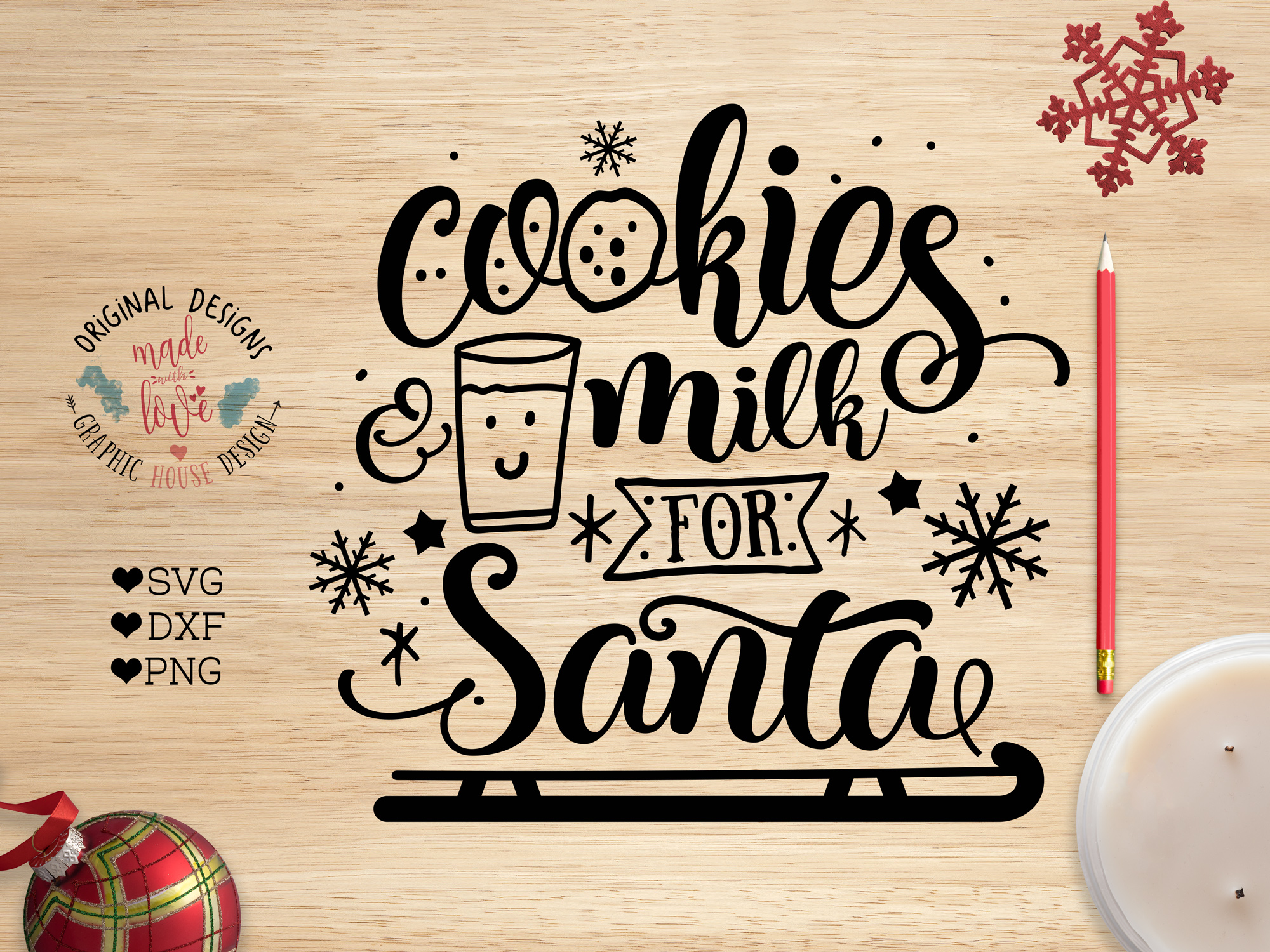 Download Cookies and Milk for Santa Christmas Cut File SVG, DXF ...