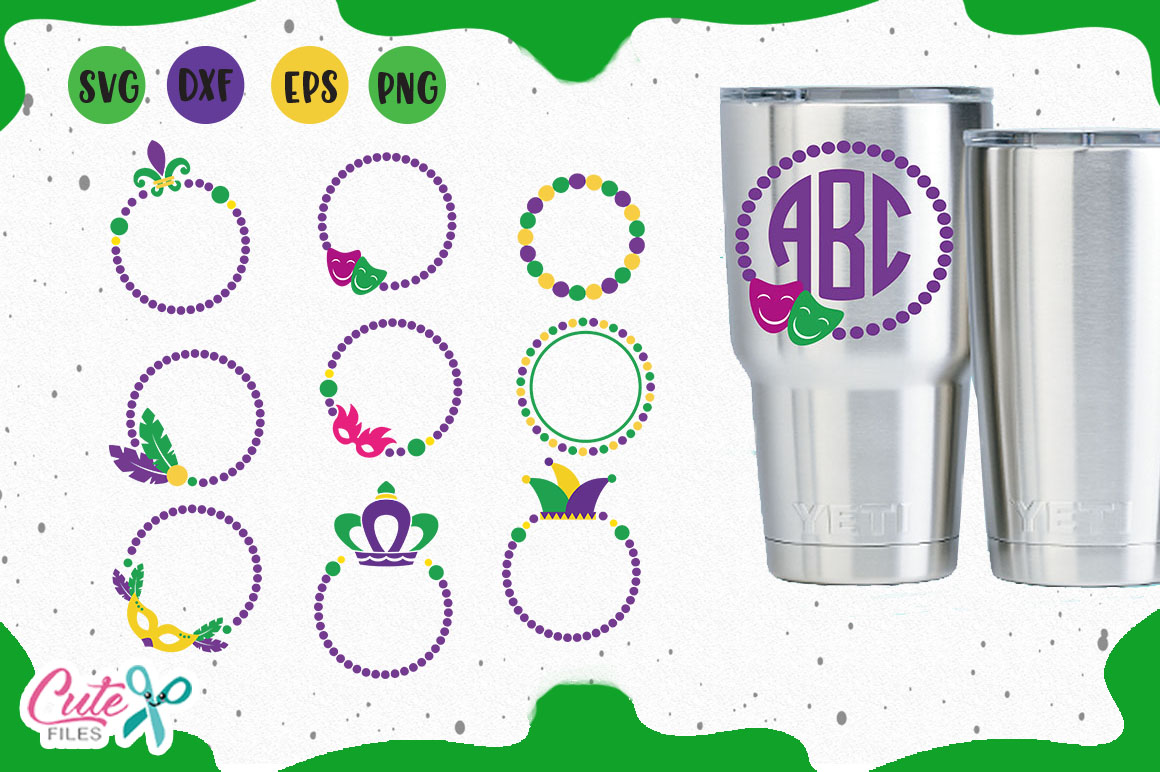 Download Mardi Gras Monogram, carnival svg for crafter