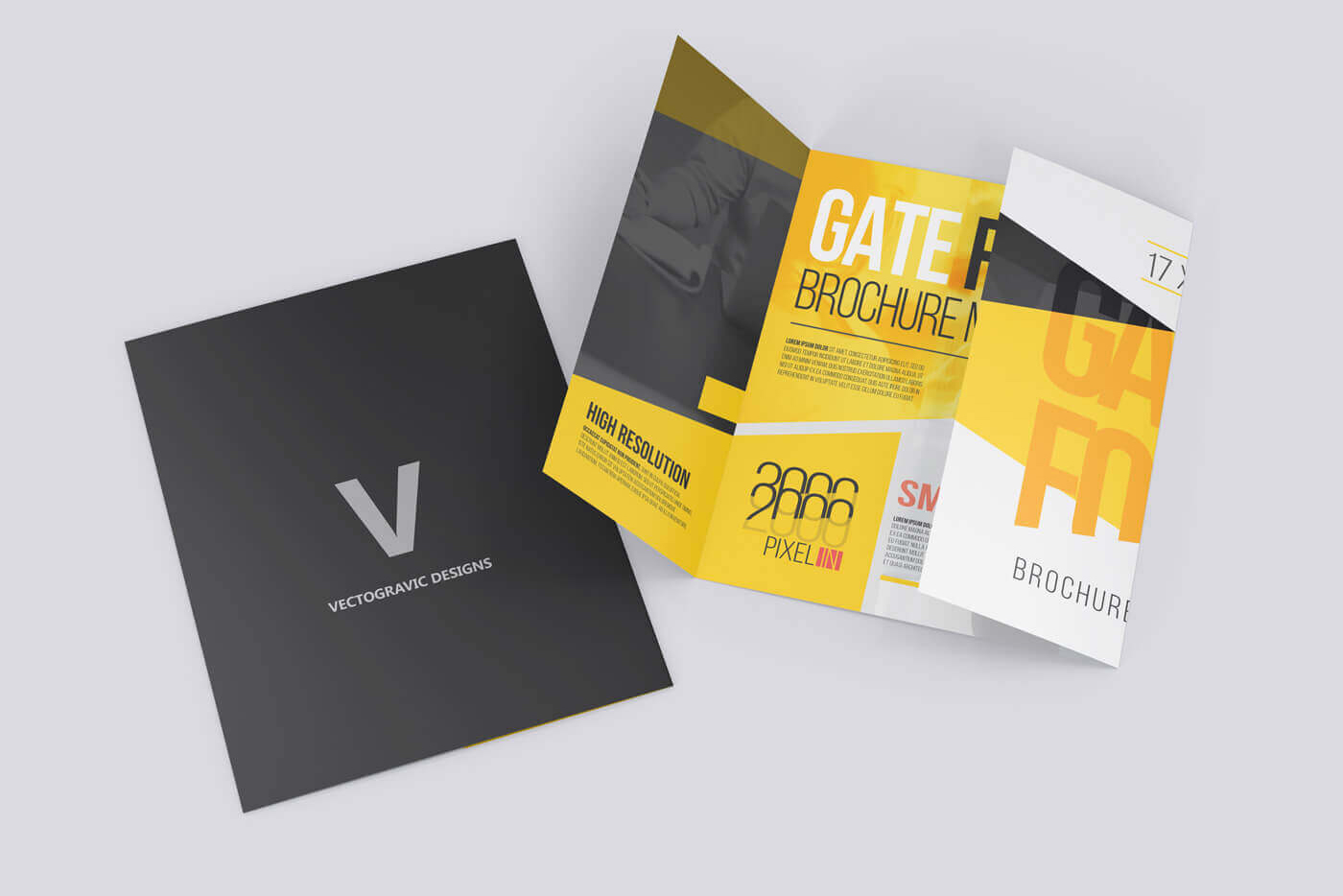 17x11 GATE FOLD BROCHURE MOCKUPS