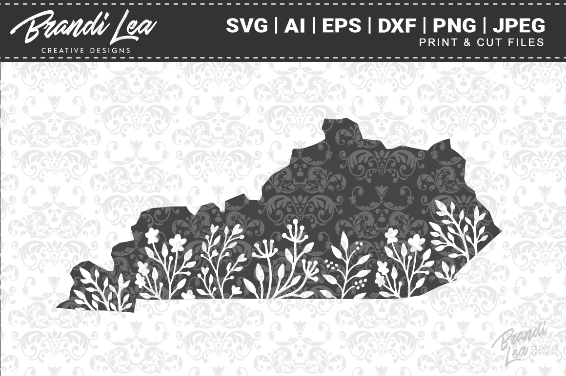 Download Kentucky Floral State Map SVG Cutting Files (103511 ...