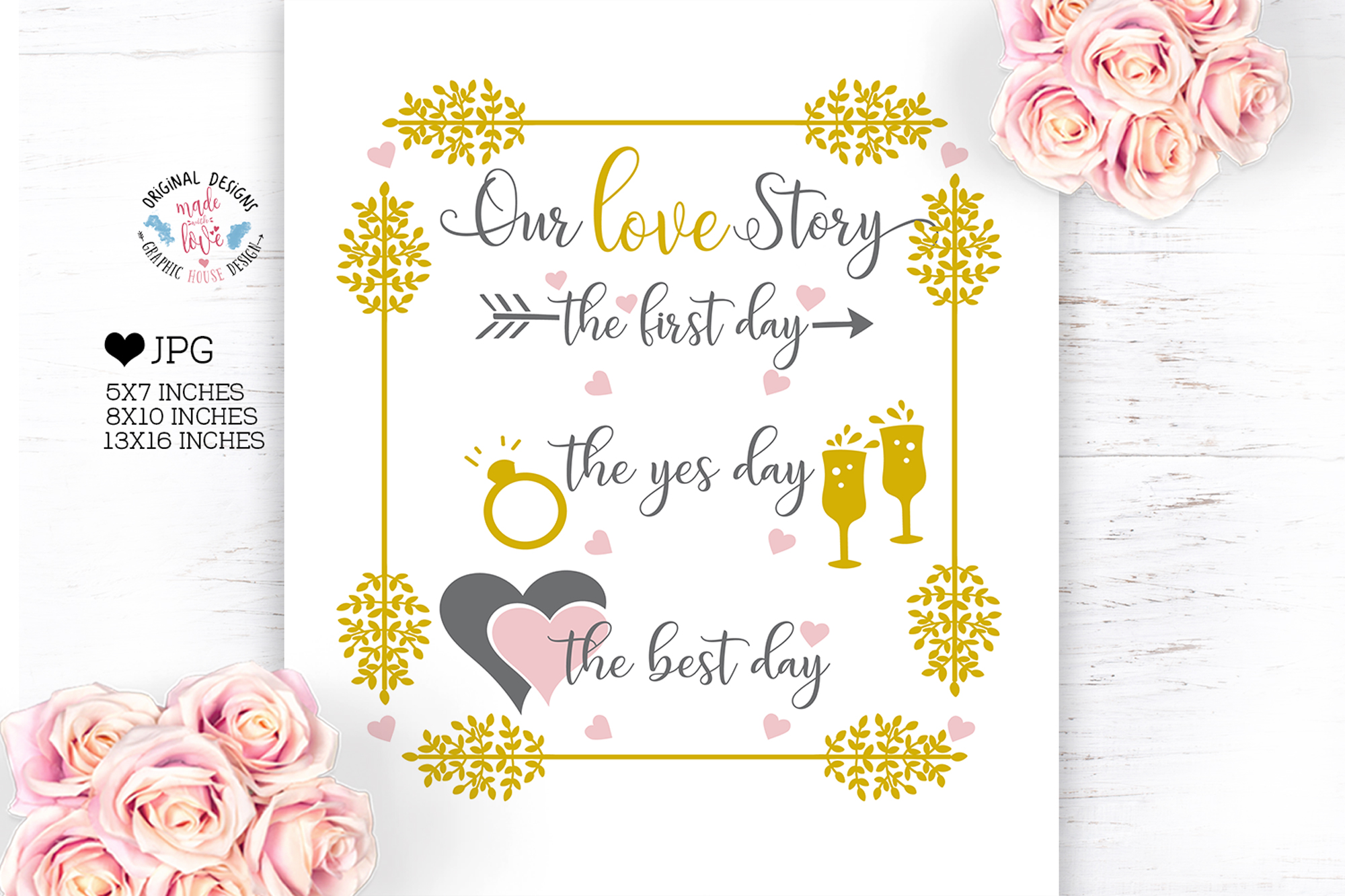 Download Our Love Story Wedding Printable (277933) | SVGs | Design ...