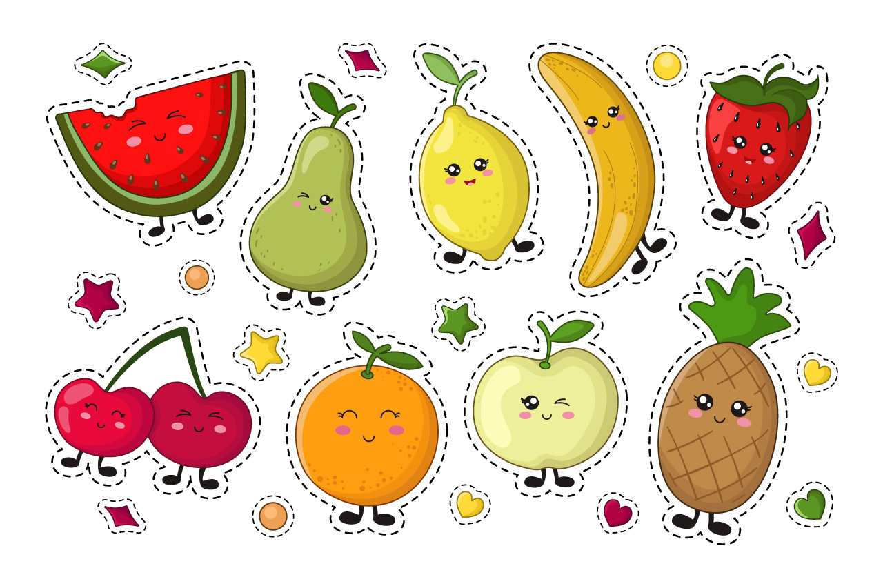 Cute Fruit And Vegetable Stickers