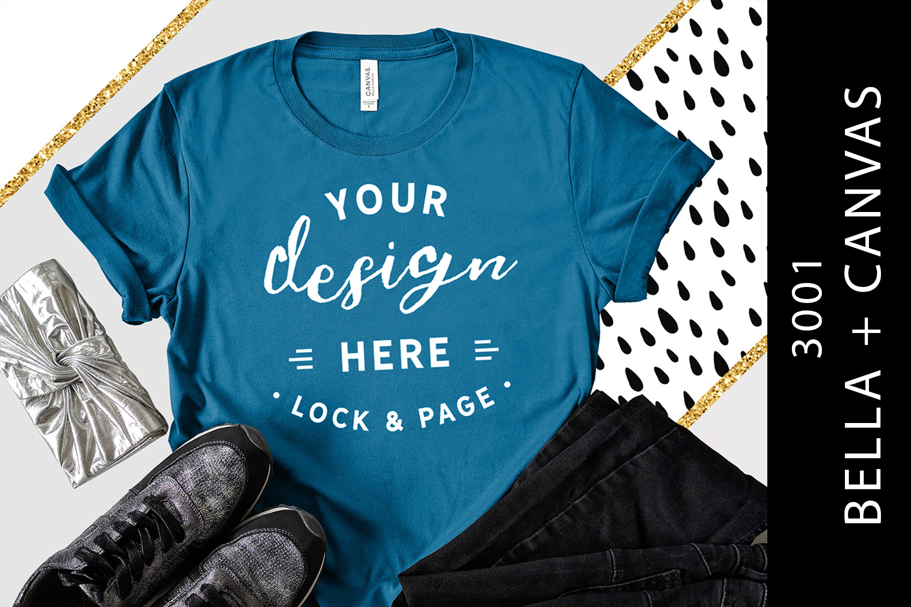 Download T-Shirt Mockup Bella Canvas 3001 Fashion Blog Style Bundle