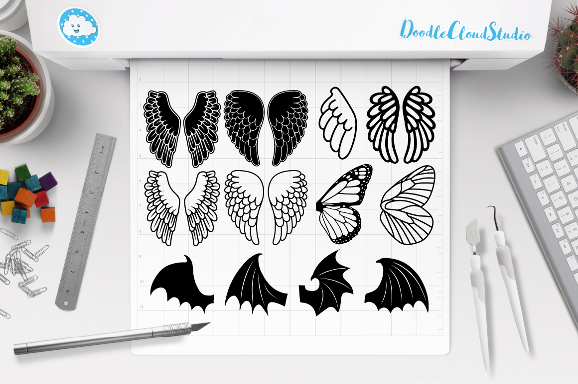 Download Angel Wings SVG, Bat Wings, Monarch Butterfly Wing SVG ...