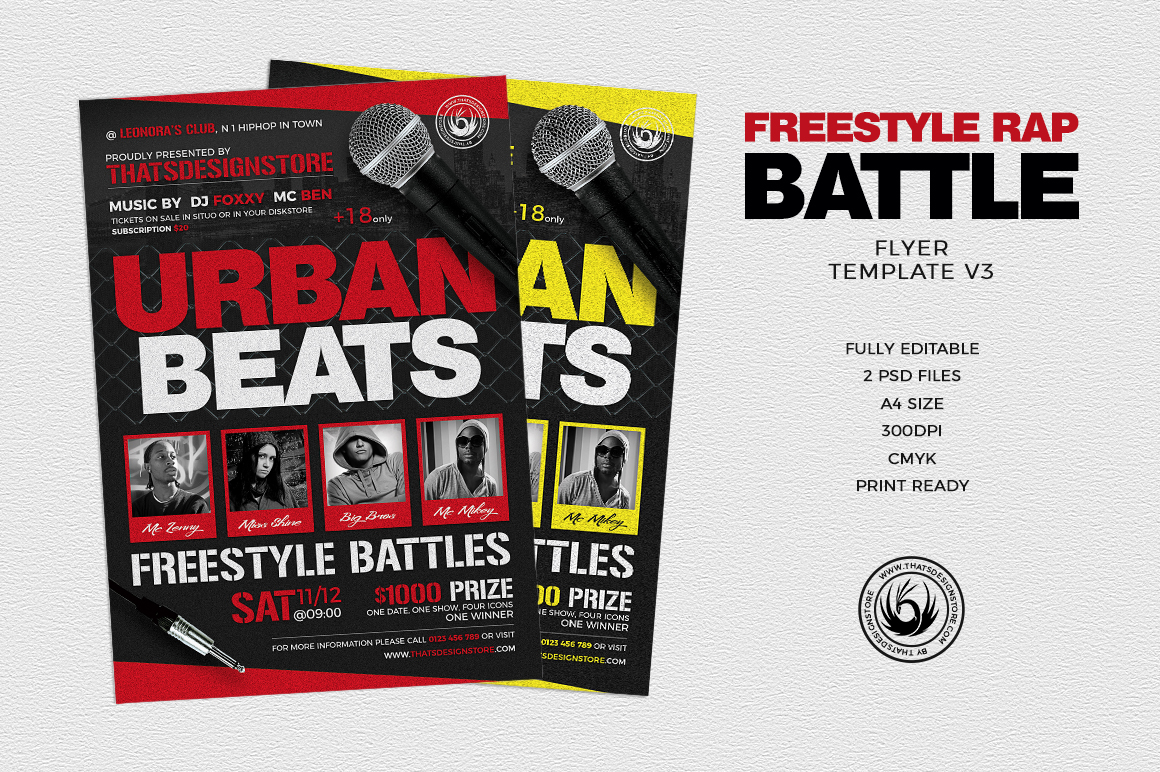 Freestyle Rap Battle Flyer Template V3