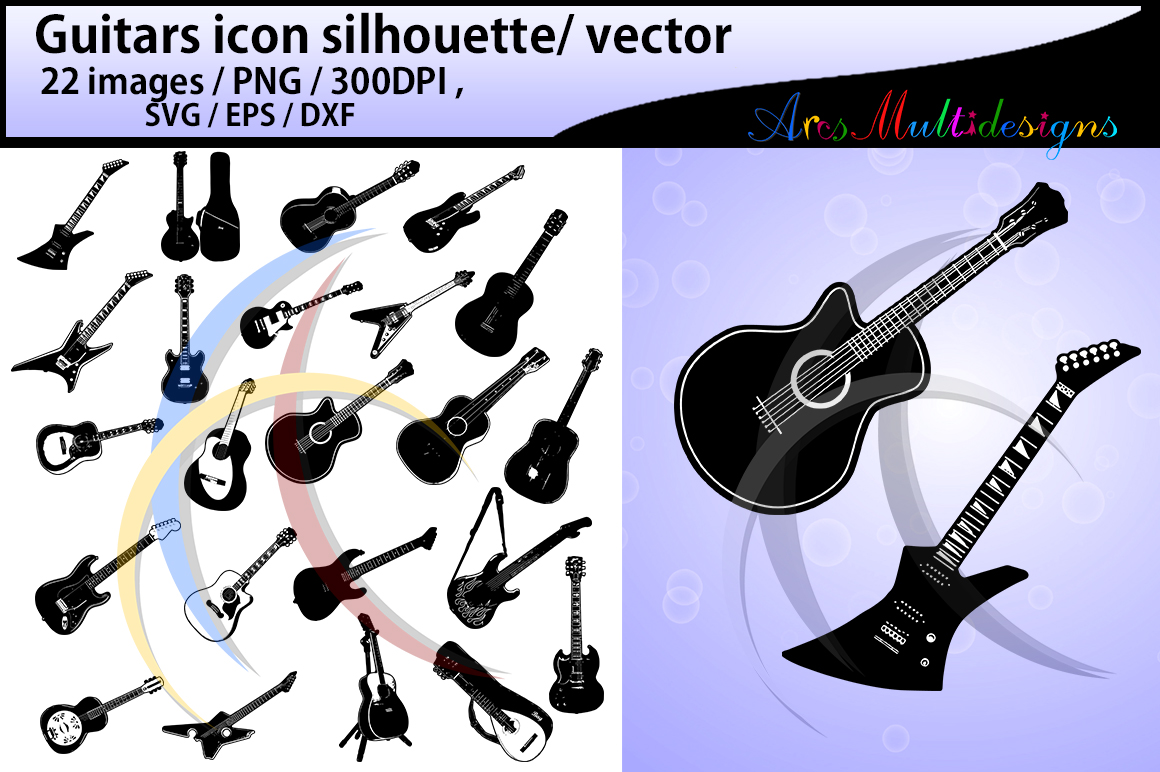 Guitars silhouette / Guitars svg / guitar icon /Guitars digital clipart