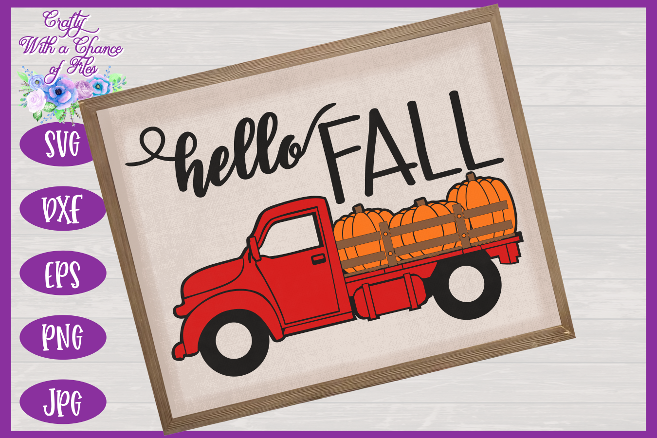 Hello Fall SVG | Pumpkin Truck SVG | Halloween SVG