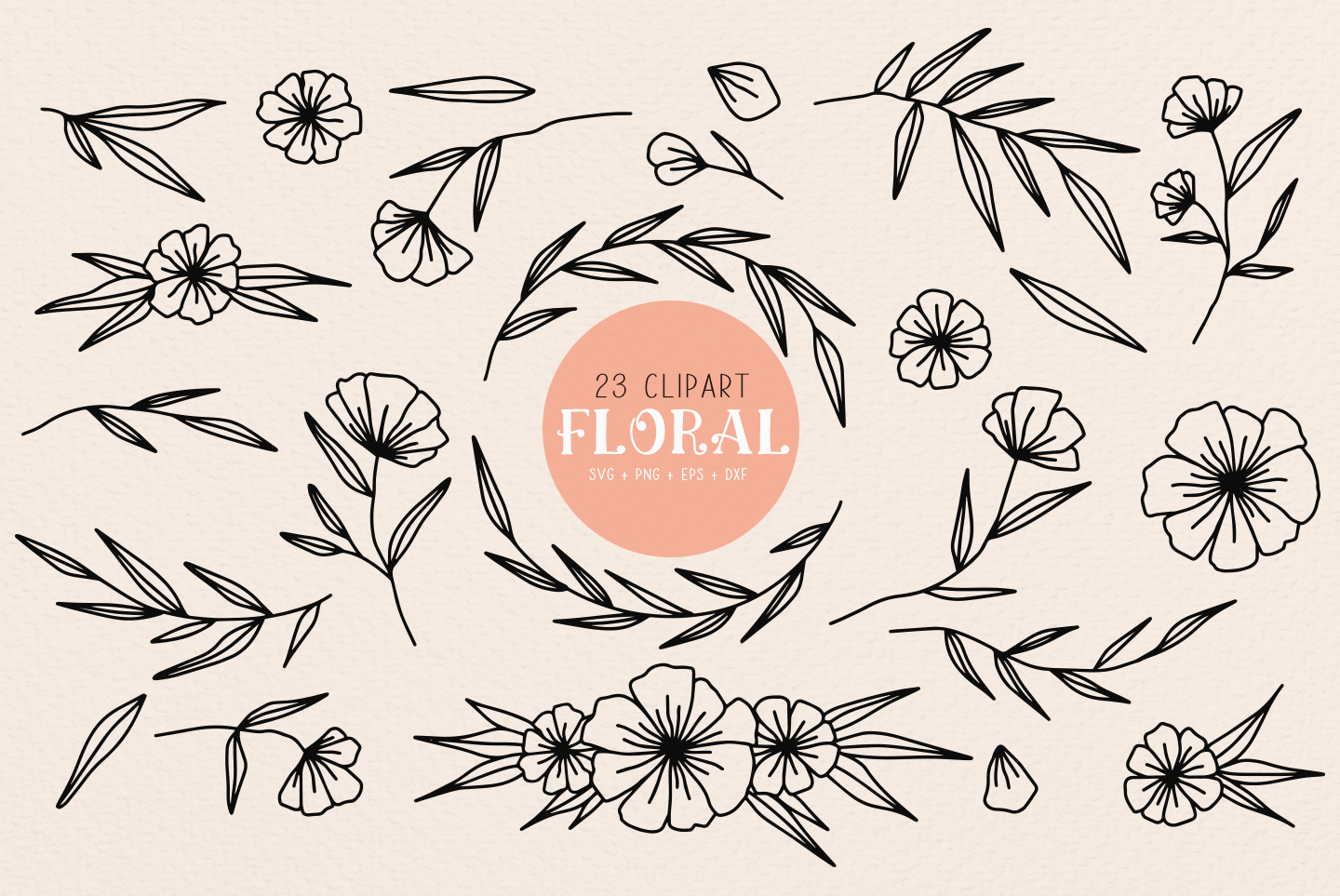 Download Floral svg clipart illustration flourish wreath
