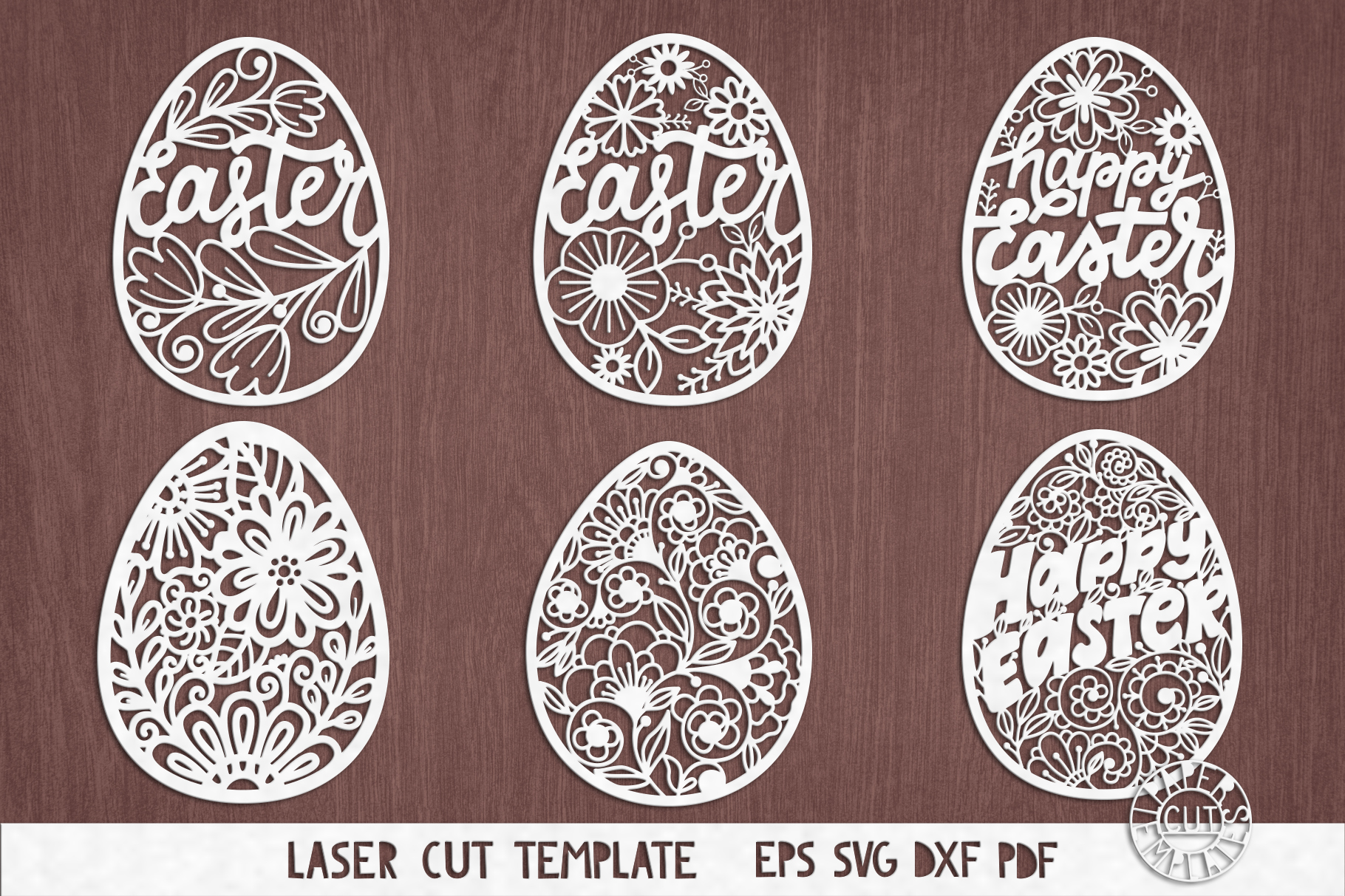 SVG Set of easter eggs for laser cutting, Cricut, plotter. (511209