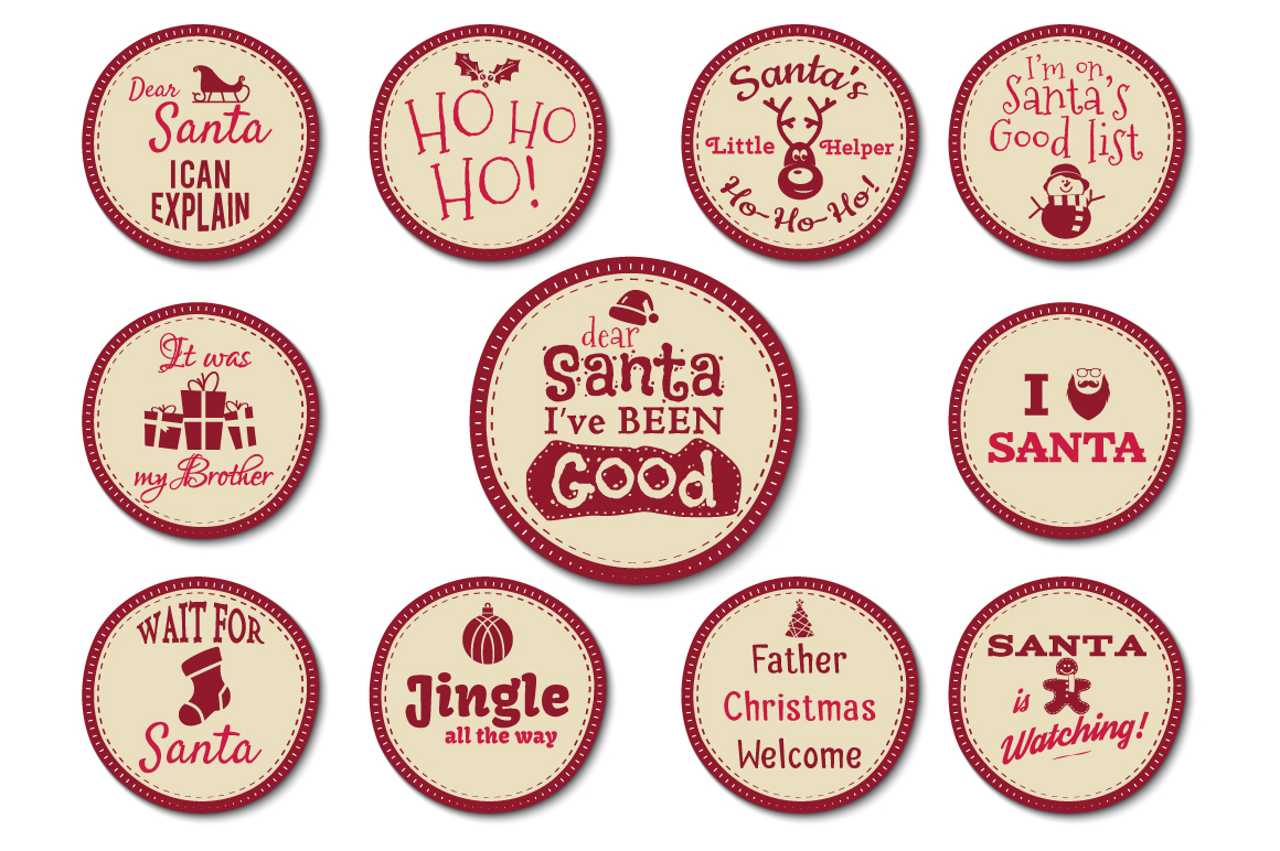 Funny Christmas Badges Collection