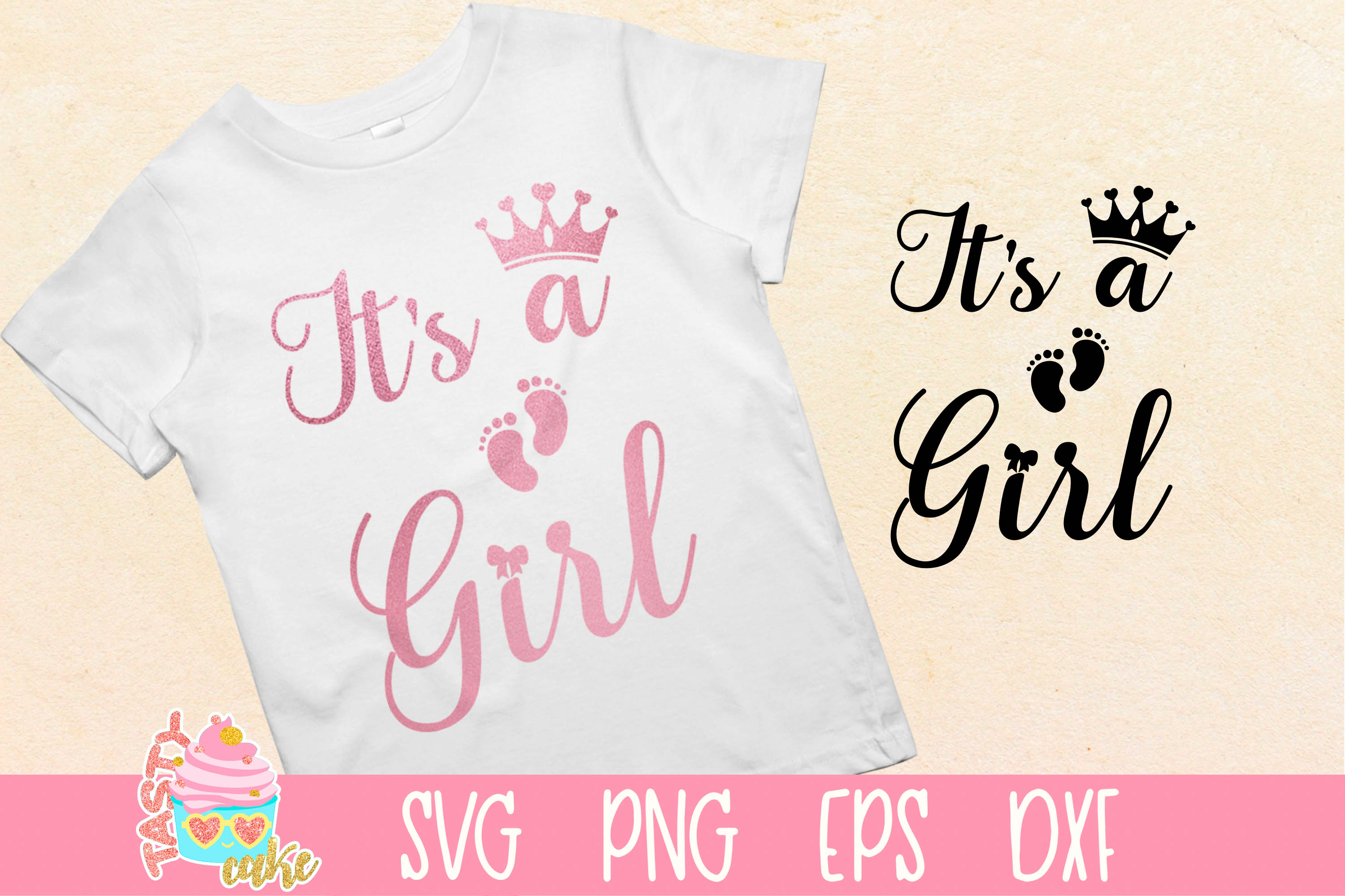 It's a Girl - Girl Crown - Little Girl SVG