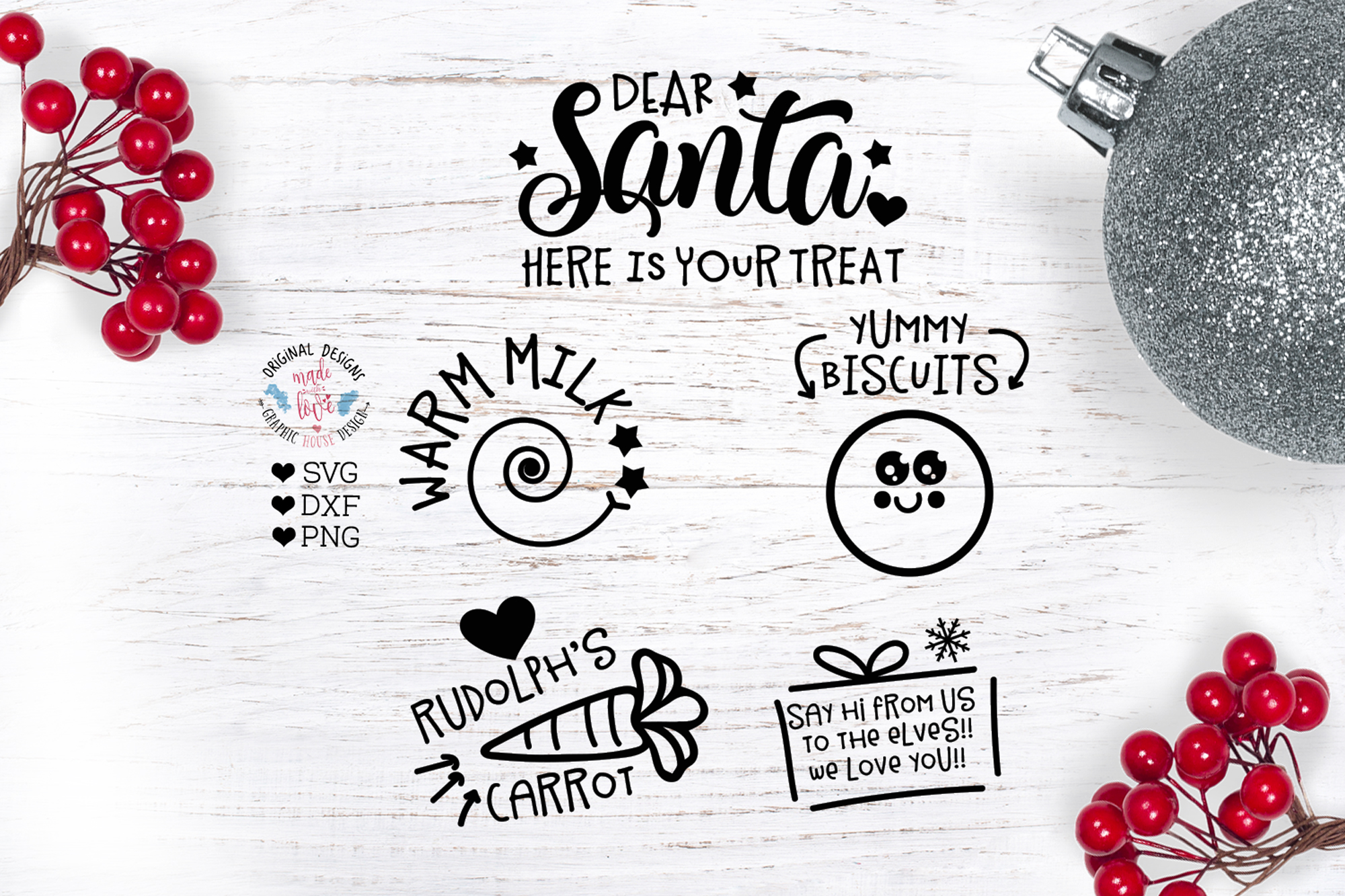 Download Free SVG Cut File - Dear Santa Cookie Tray SVG bundle Dear San...
