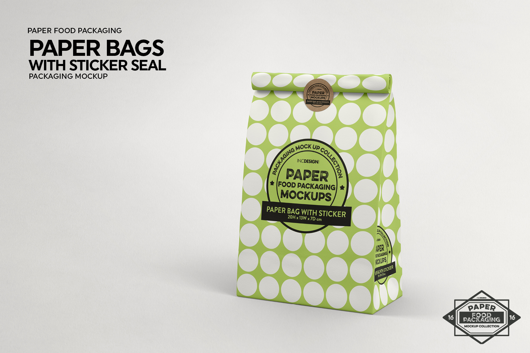 Download Paper Bag with Sticker Seal Packaging MockUps