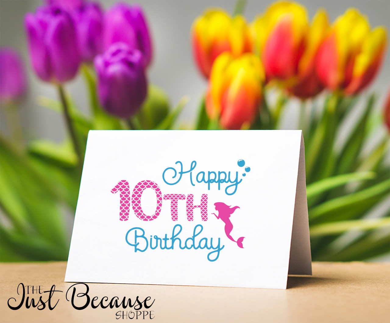 Happy 10th Birthday Mermaid, SVG Design -0447