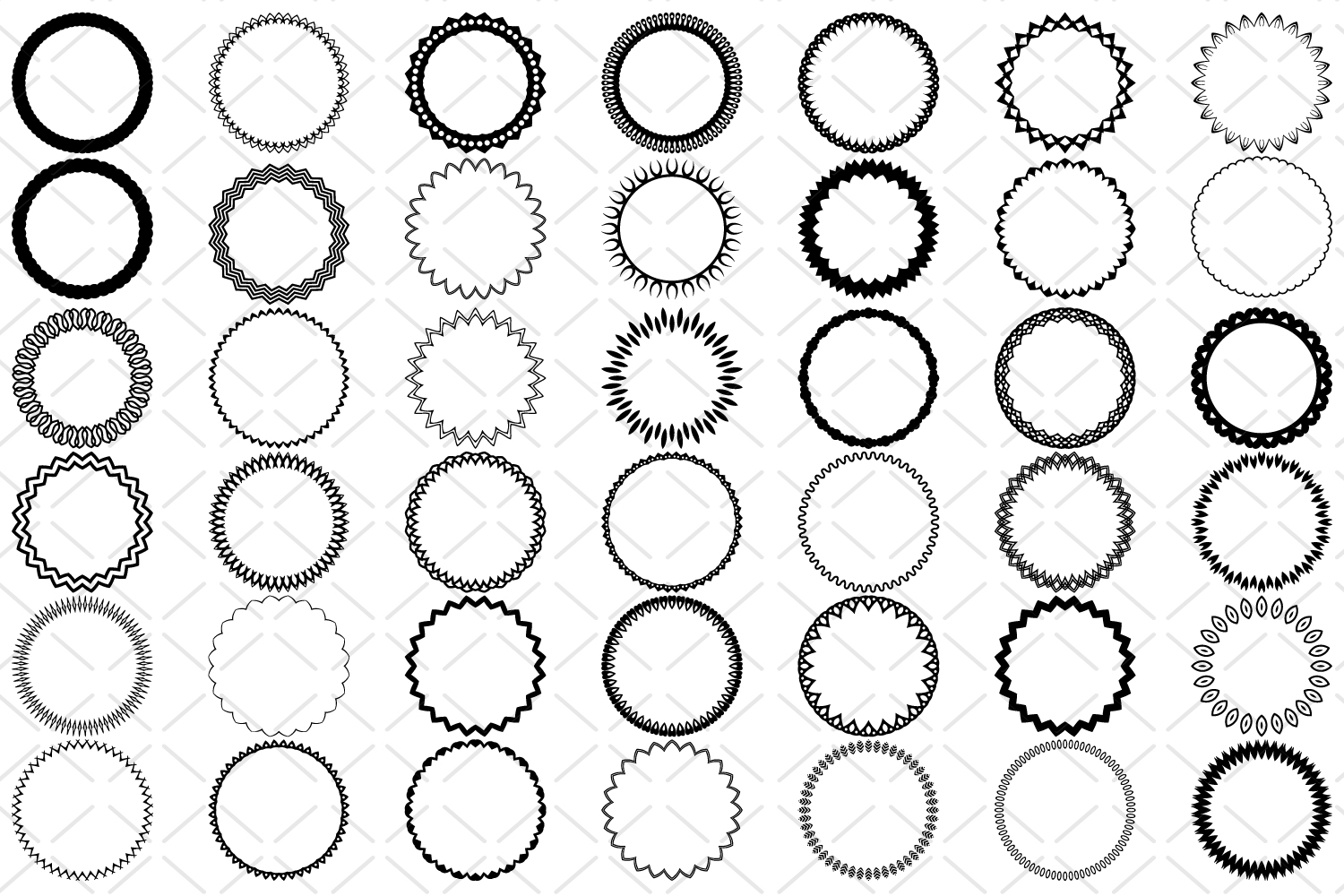 42 Round frames, circle border SVG