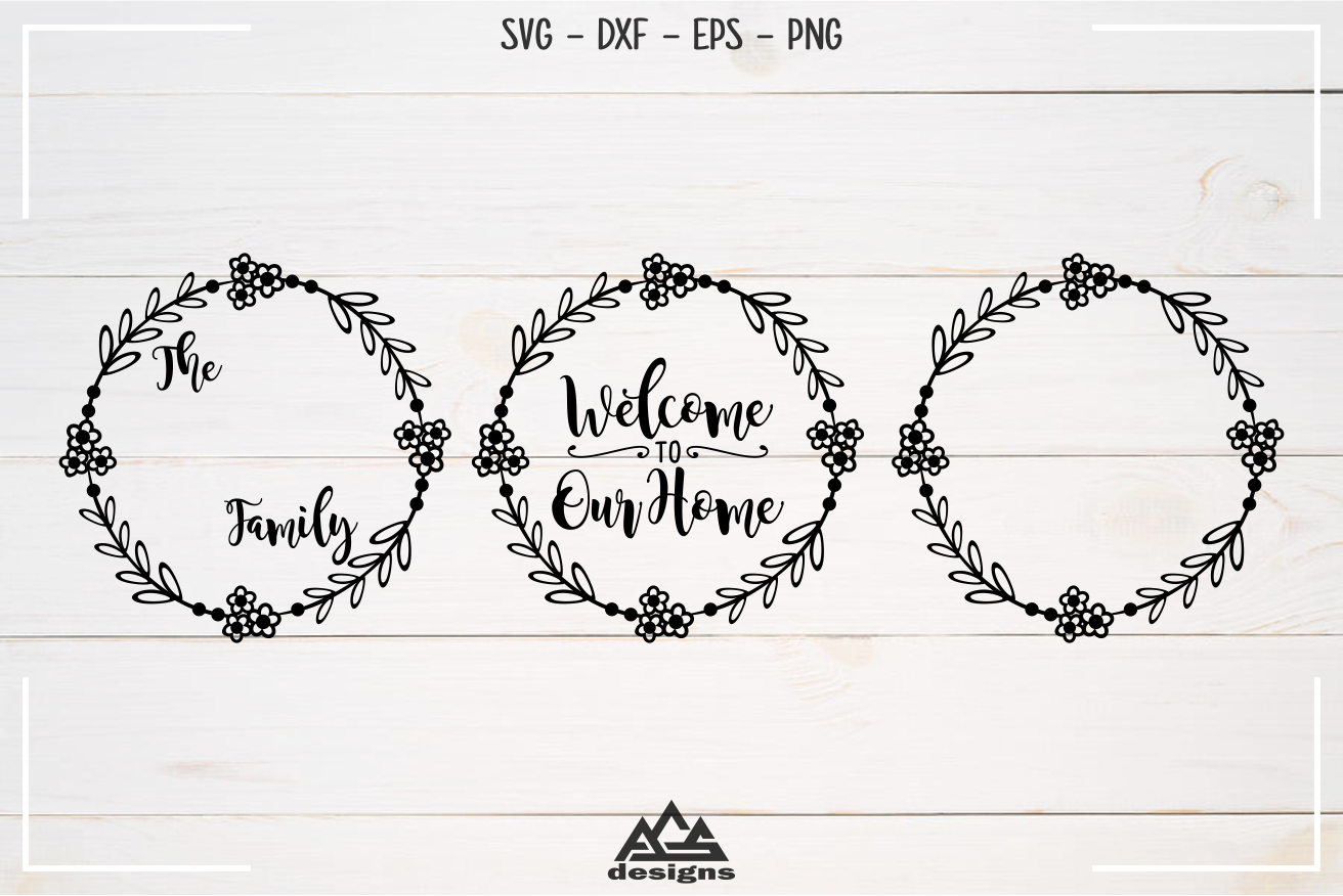 Download Flower Wreath Family Name Svg Design