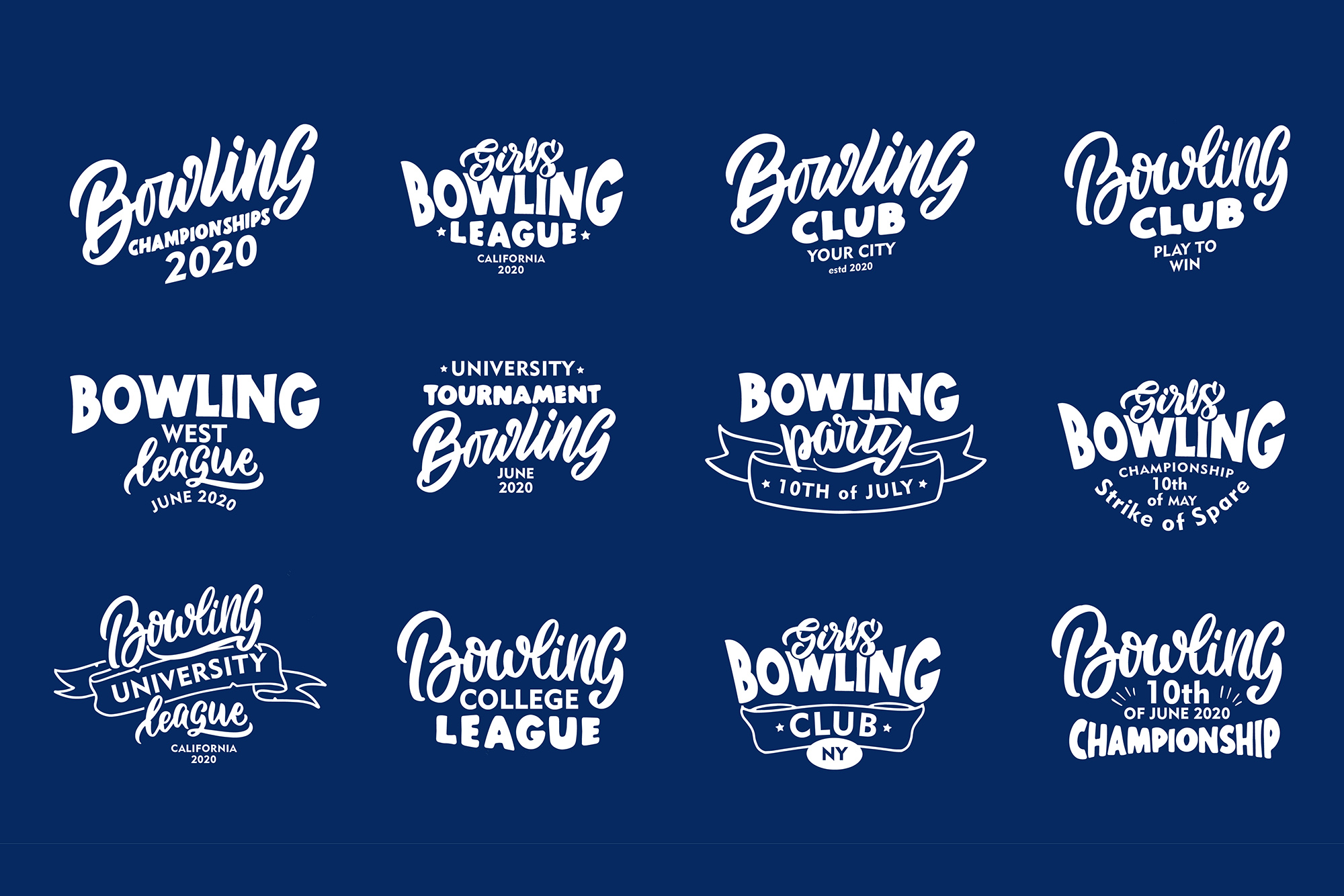 Set of logo Bowling