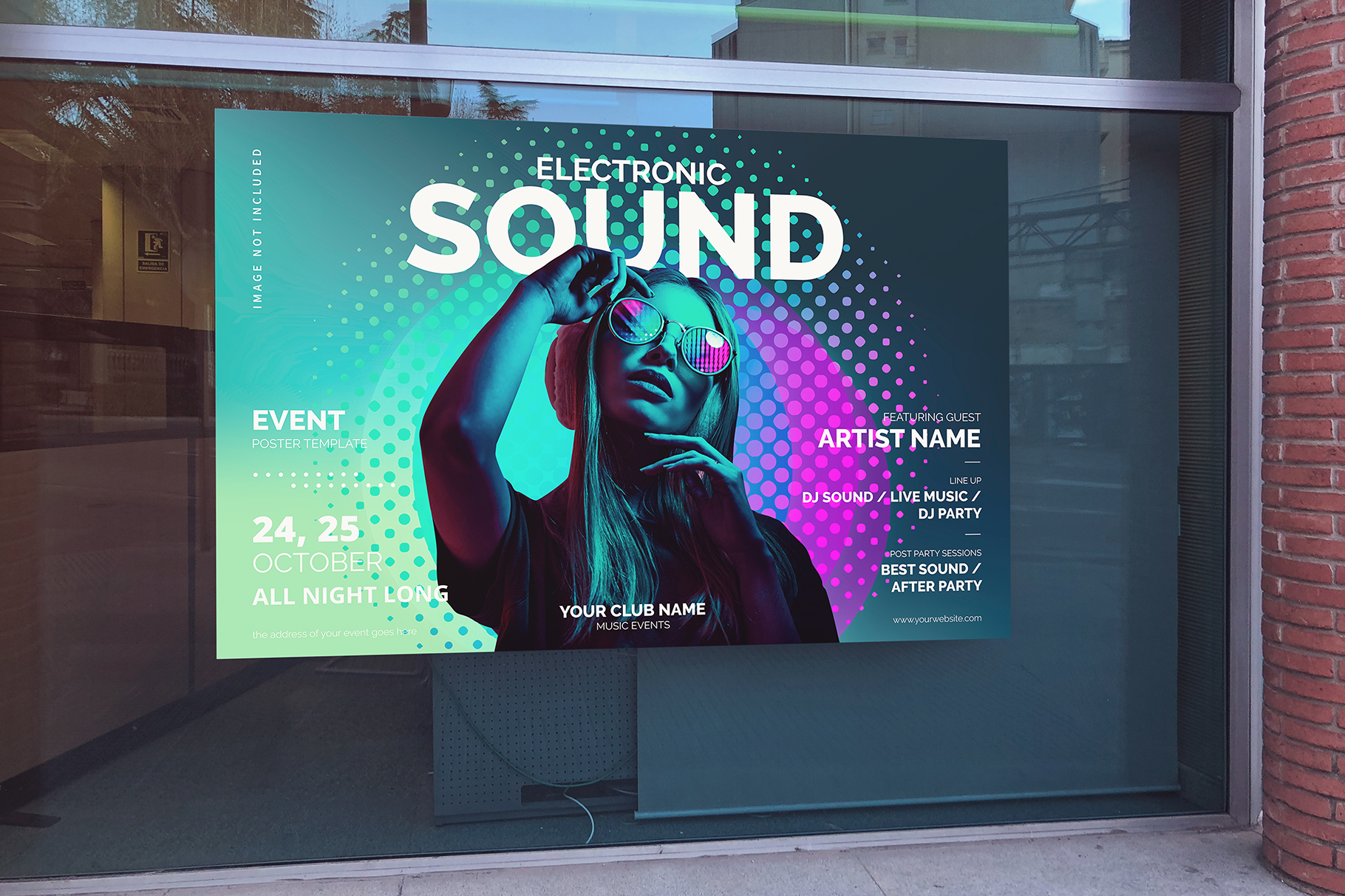 Download Front Horizontal Street Poster Mockup