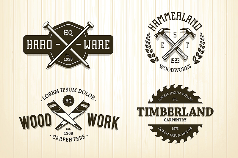 Vintage Carpentry Emblems (2104) | Logos | Design Bundles