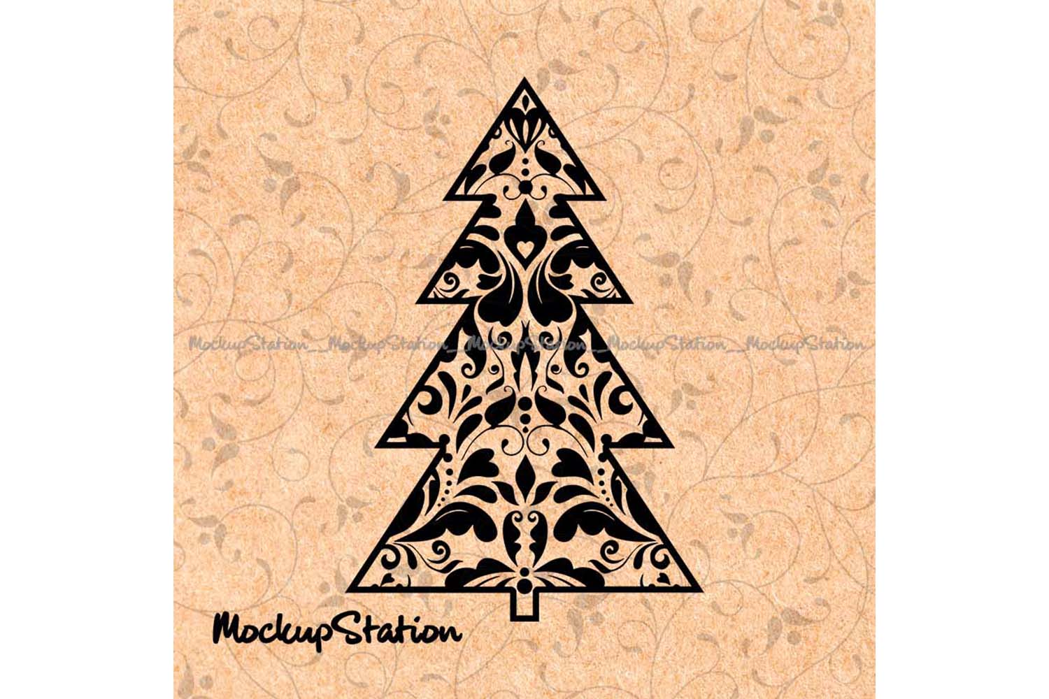 Download Christmas Tree Mandala SVG Zentangle Boho Winter Decor Png