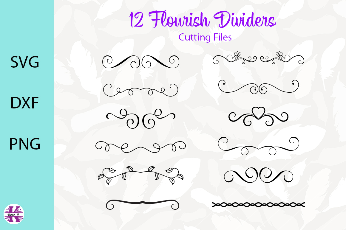 Download 12 Flourish Divider SVG Cut Files