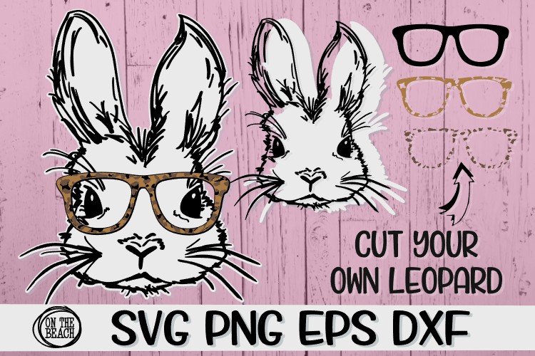 Download Bunny - Glasses-Cut Your Own Leopard Pattern-SVG PNG EPS DXF