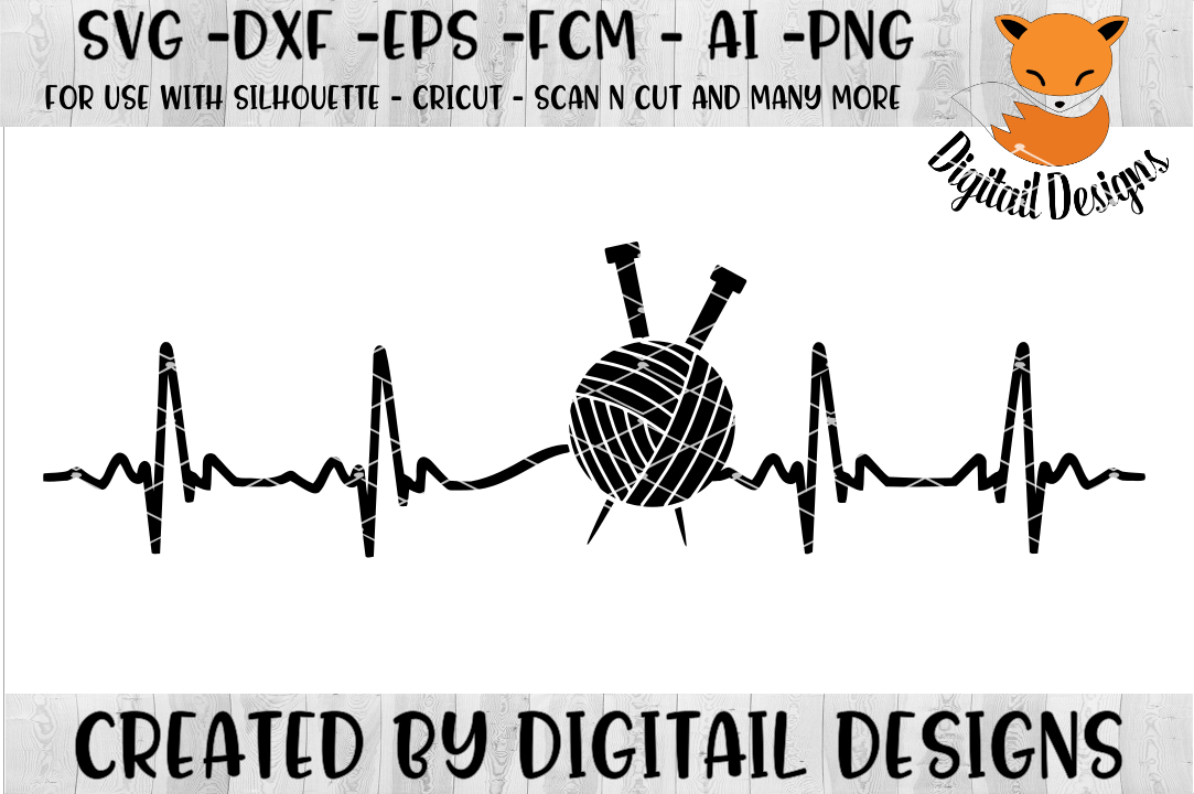 Knitting SVG - png - eps - dxf - ai - fcm - Knit SVG - Silhouette