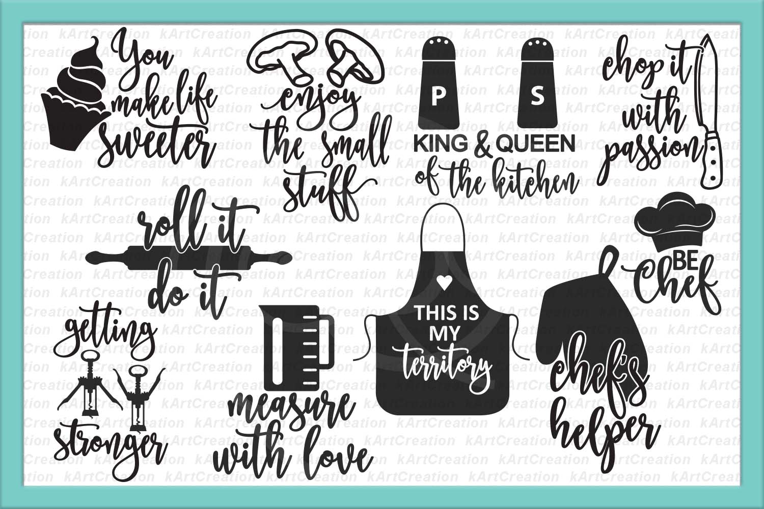 Download Bundle kitchen sayings towel designs svg dxg cutting files (49633) | SVGs | Design Bundles