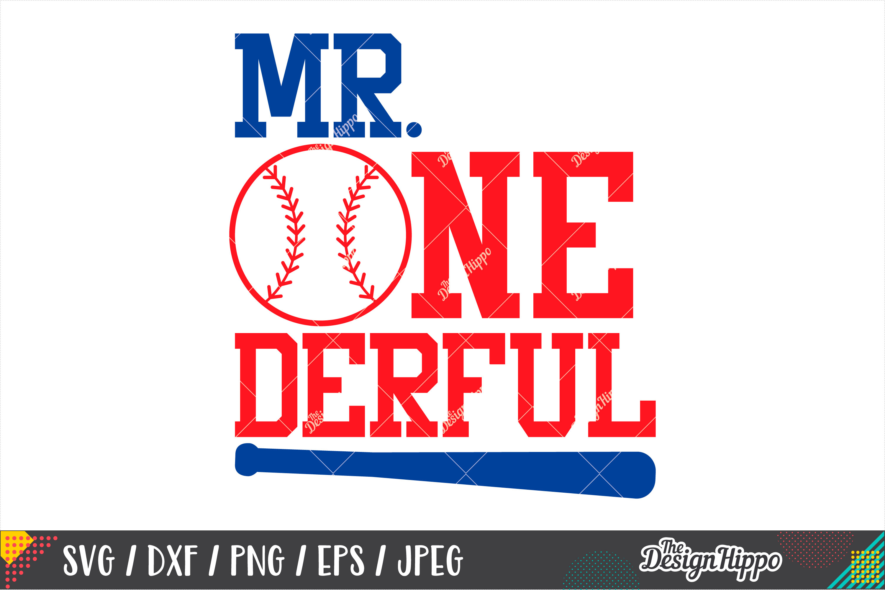 Download Mr. One Derful SVG DXF PNG Cut Files, Baseball Birthday SVG