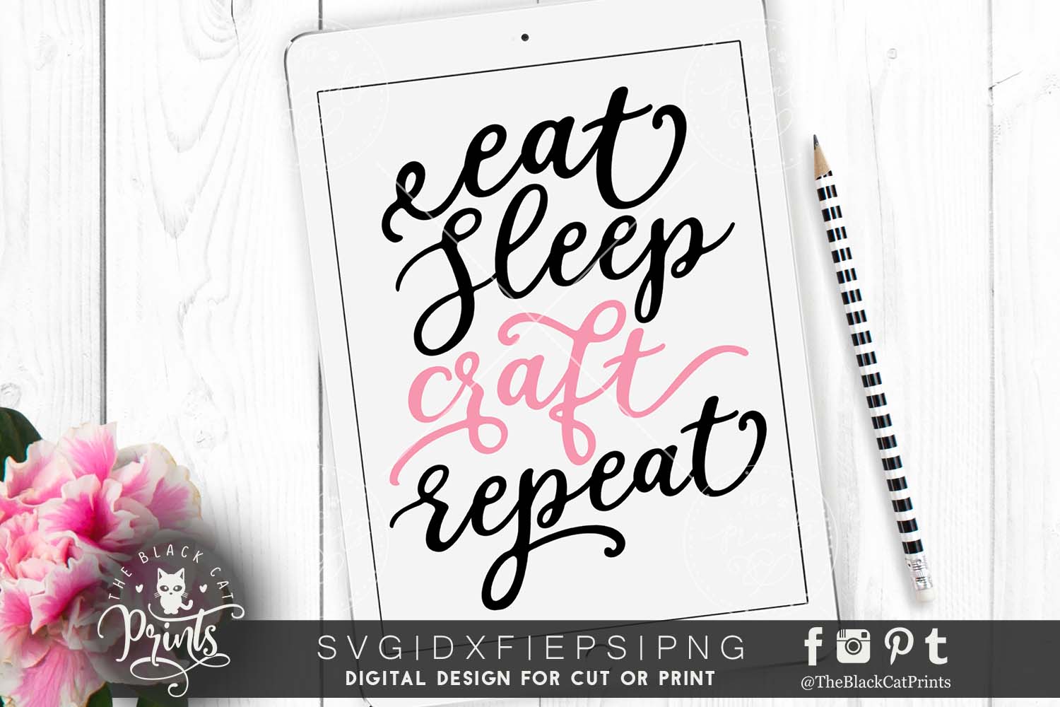 Download Eat Sleep Craft Repeat SVG DXF PNG EPS