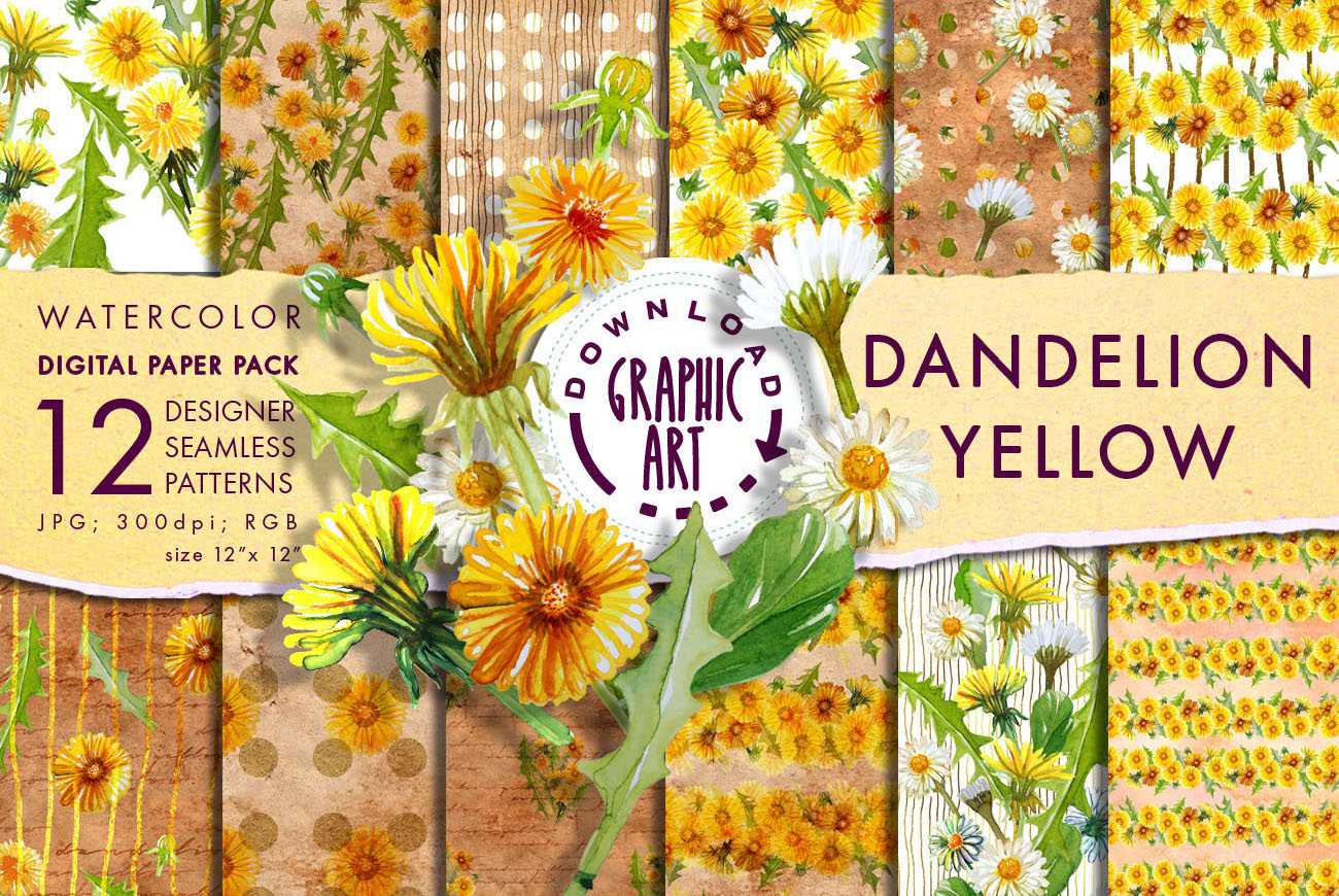 Dandelion Yellow (107748) | Patterns | Design Bundles