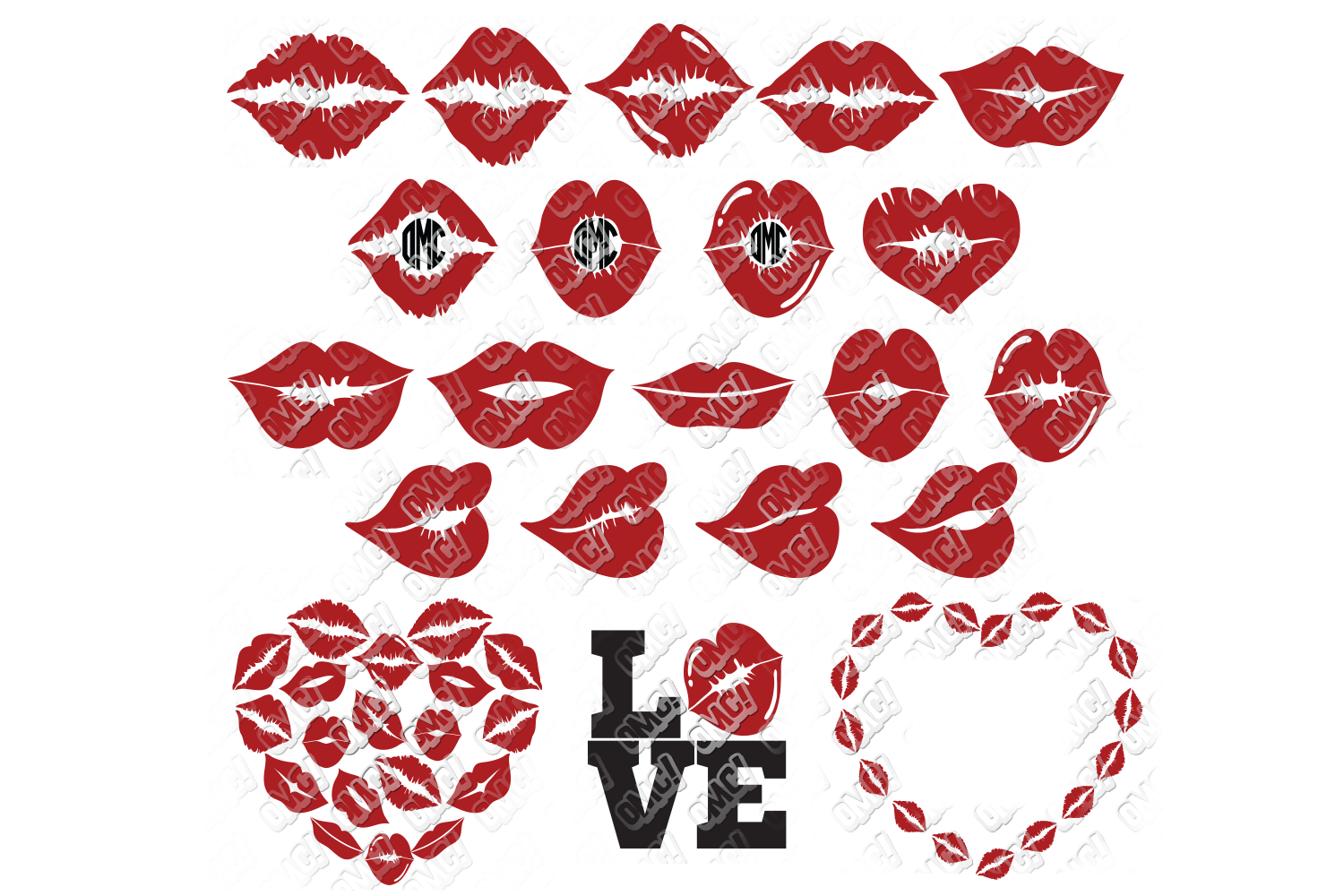 Download Lips SVG Bundle (96305) | Cut Files | Design Bundles