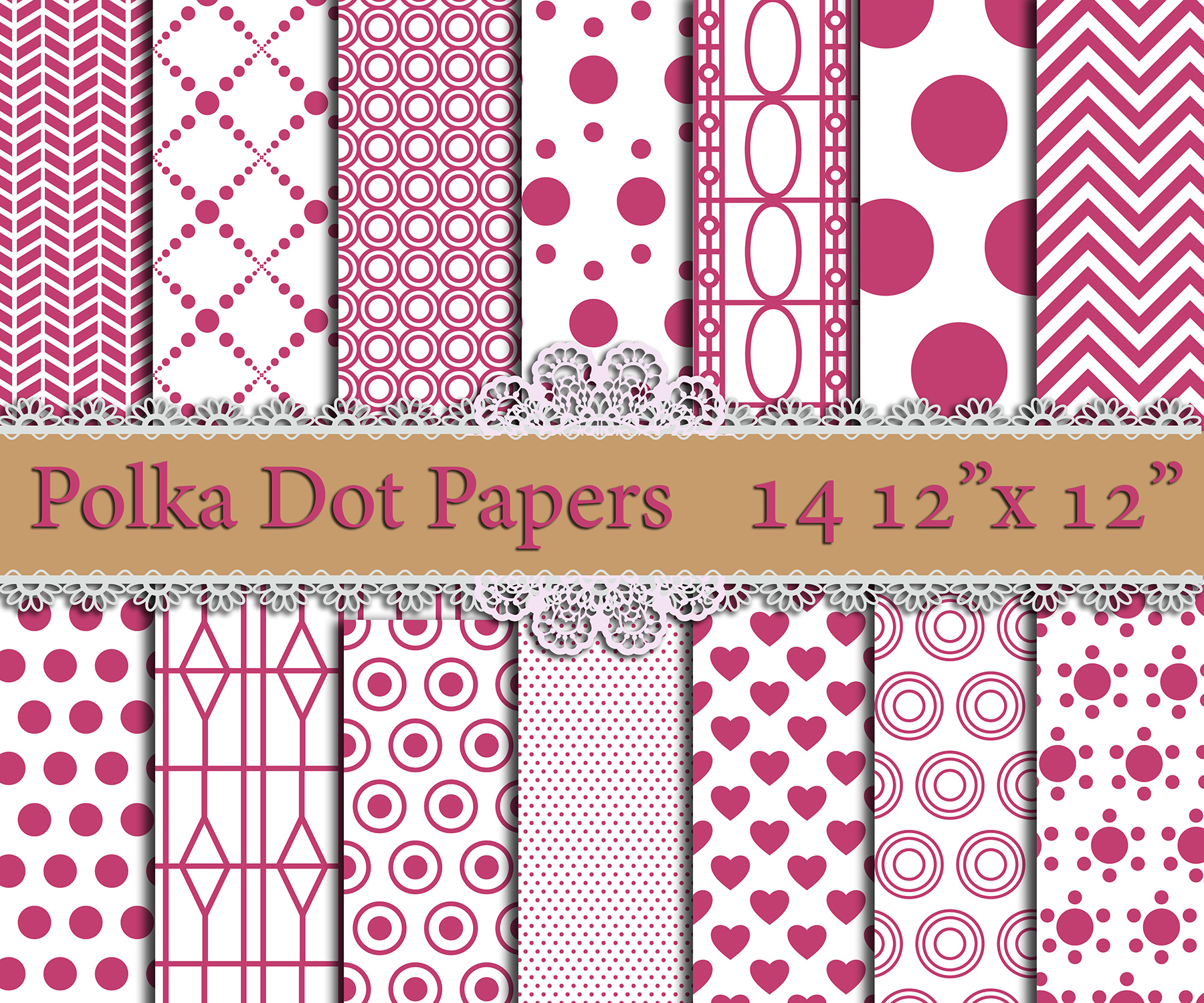 Pink Polka Dot Digital Paper 30819 Backgrounds Design Bundles 6985