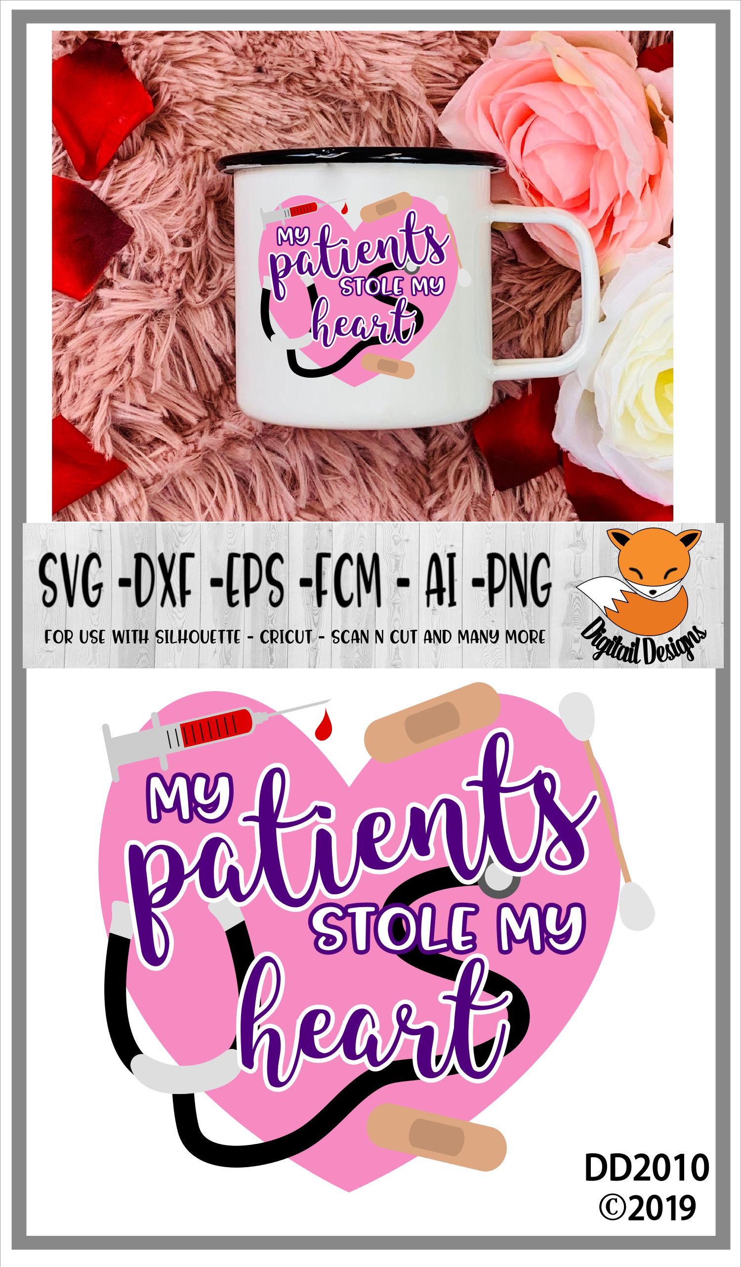 Download Nurse Valentine My Patients Stole My Heart SVG