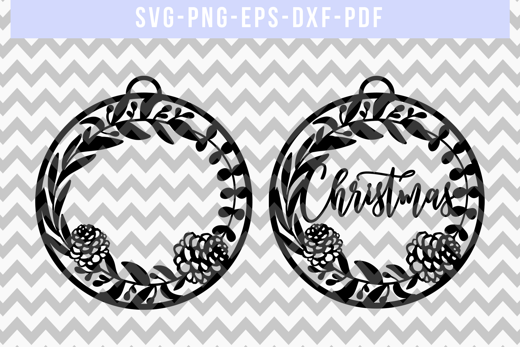 Christmas SVG Cut File, Ornament Papercut, PNG, PDF, DXF (143901