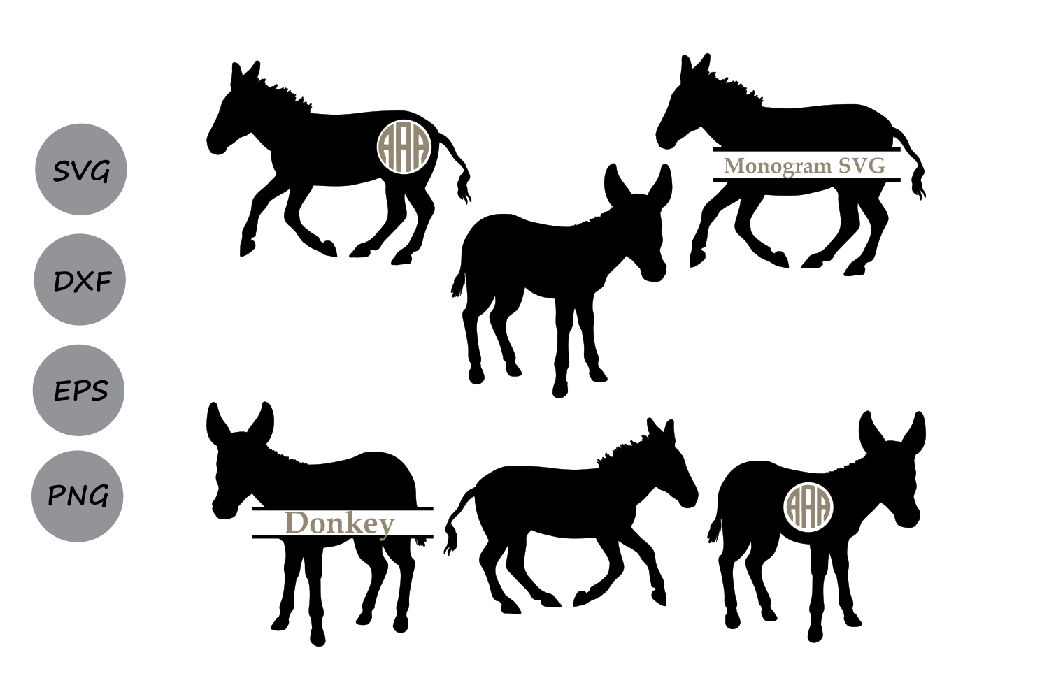 Download Donkey Svg, Donkey monogram svg, animal svg, farm animal ...