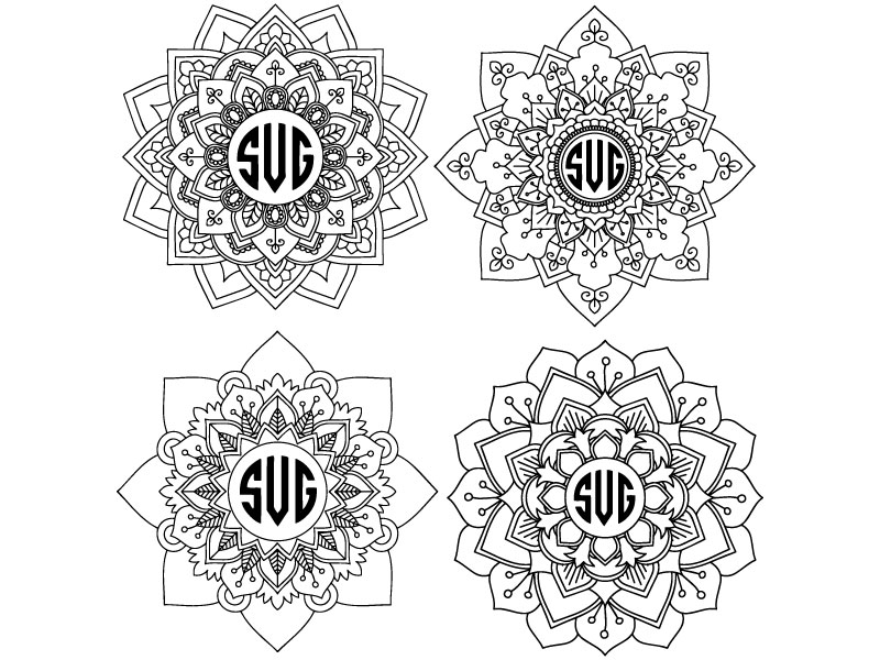 Download 8 Mandala svg Mandala Vectors Svg Dxf Png Jpg Eps (70359) | Cut Files | Design Bundles