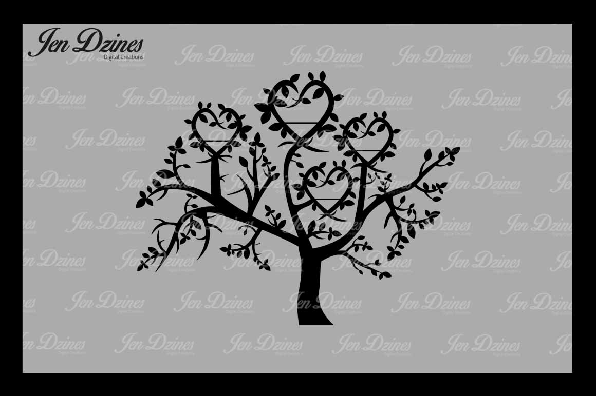Family Tree 4 Names SVG DXF EPS PNG