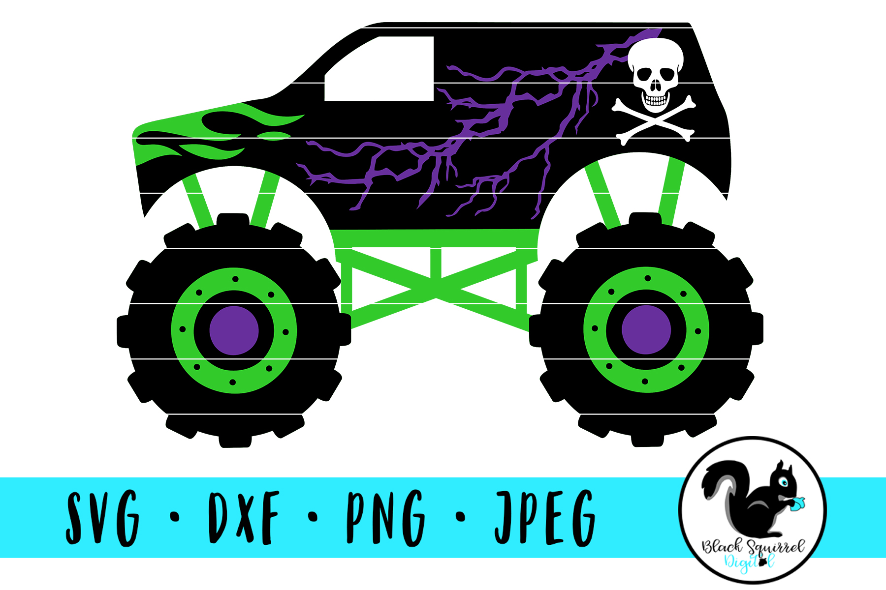 Monster Truck SVG, Truck Jam Clipart, Lifted Truck DXF (383682) | SVGs