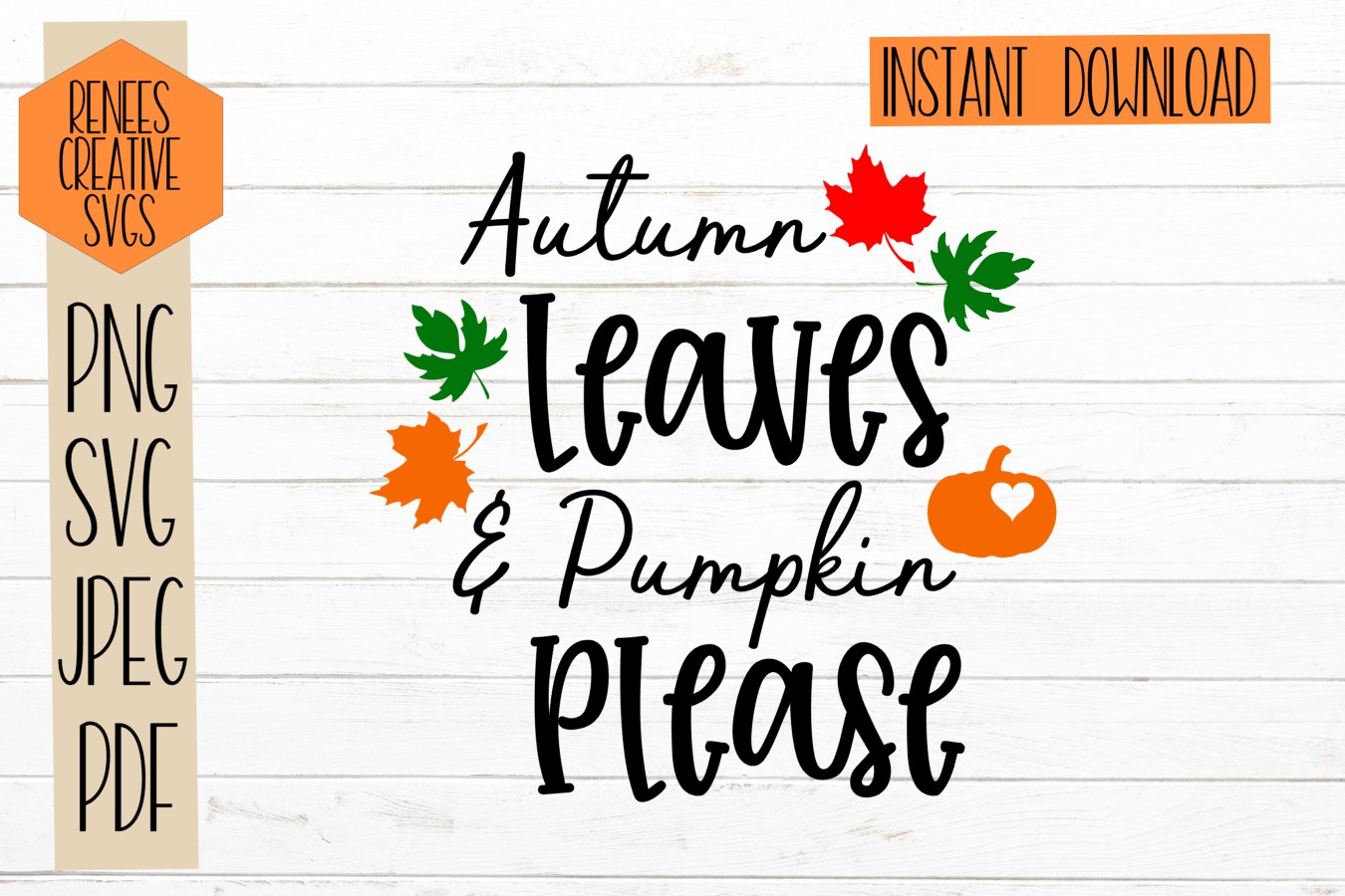 Autumn leaves & pumpkin please| Fall quotes| SVG Cut File