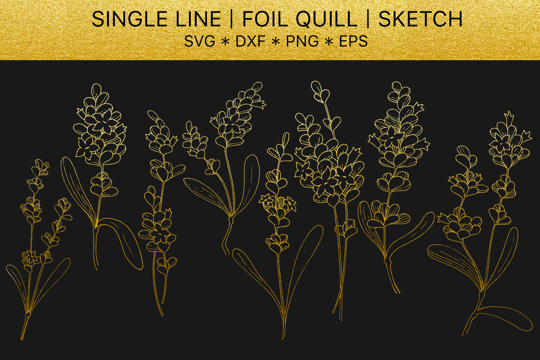 Download Foil quill svg Flowers Lavender golden monogram (283777 ...