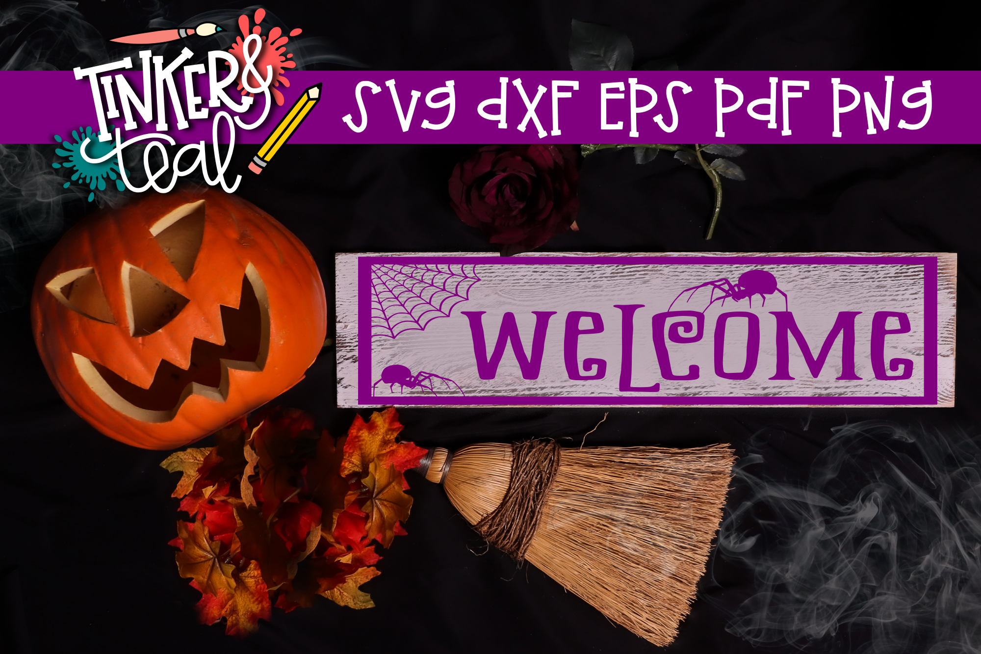 Download Halloween Welcome Spider svg cut file
