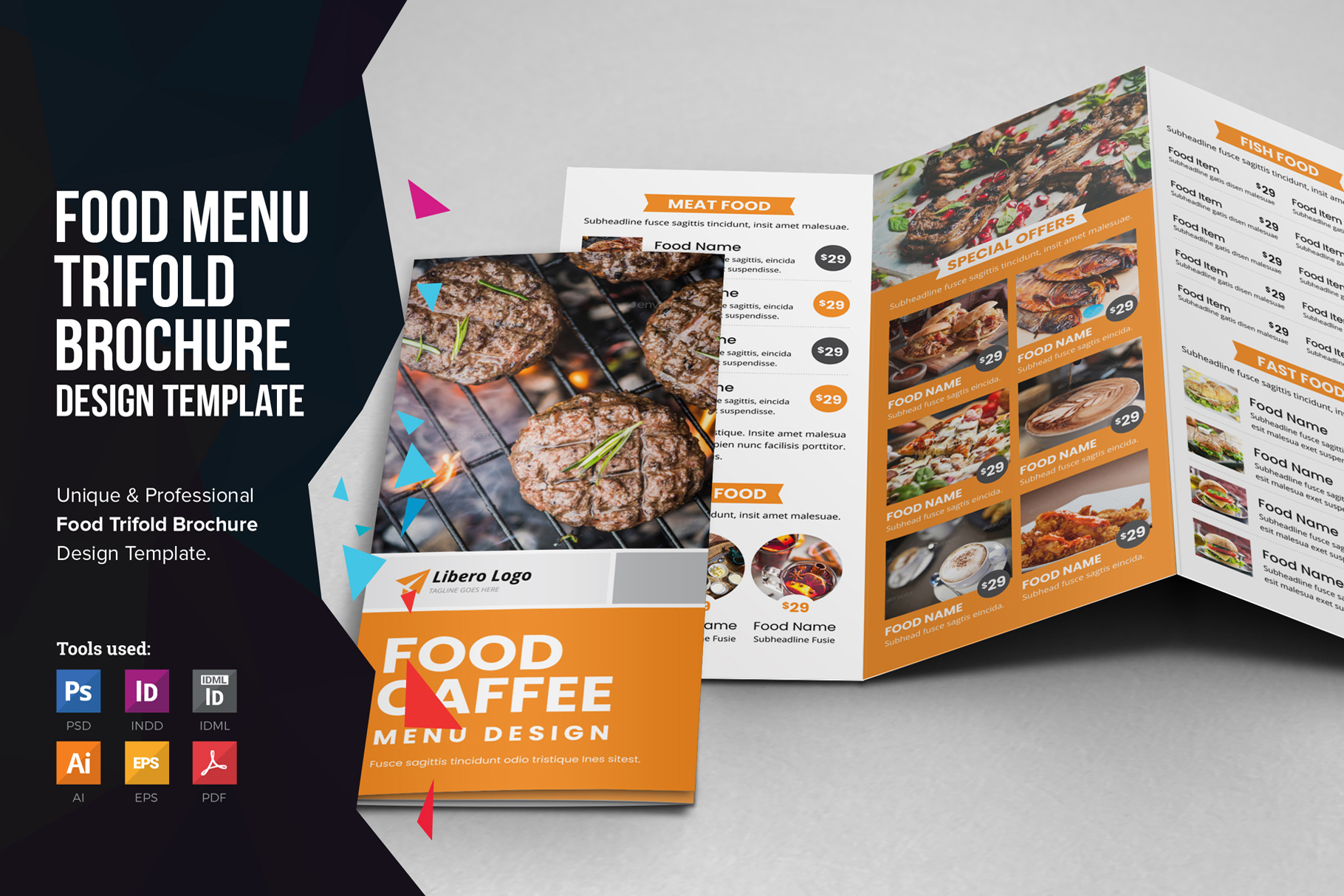 Food Menu Trifold Brochure V2