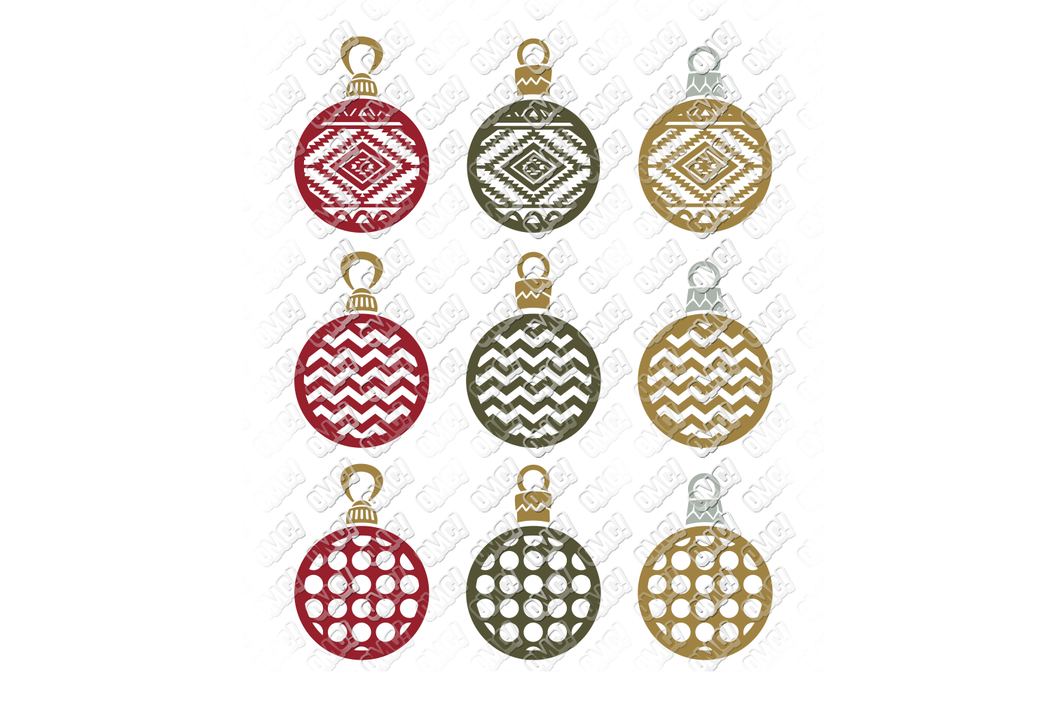 Christmas Bulb SVG Ornament in SVG, DXF, PNG, EPS, JPG (159588) | Cut