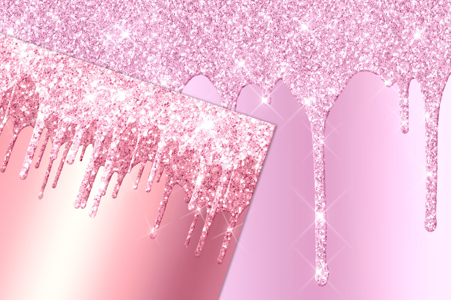 Pink Dripping Glitter Digital Paper