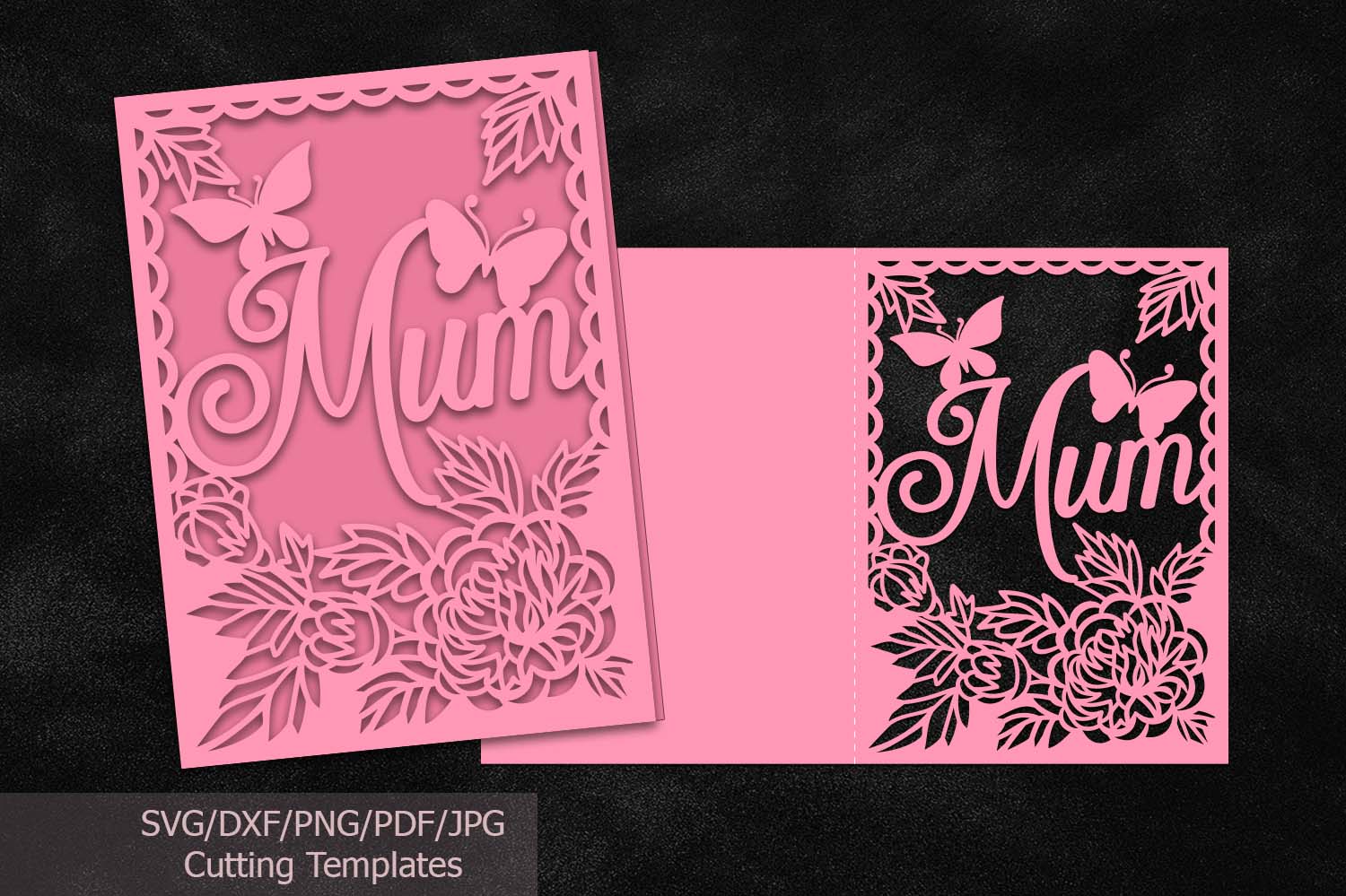 Download Mothers day card papercutting template svg dxf machine cut
