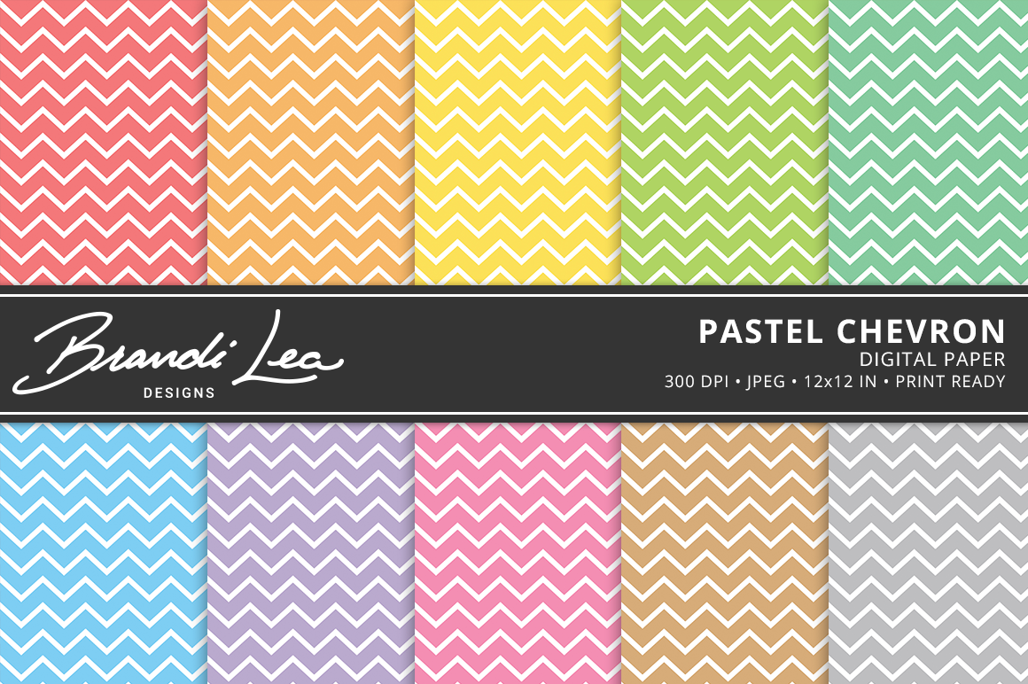 Download Pastel Chevron Digital Paper Pack (26706) | Backgrounds ...