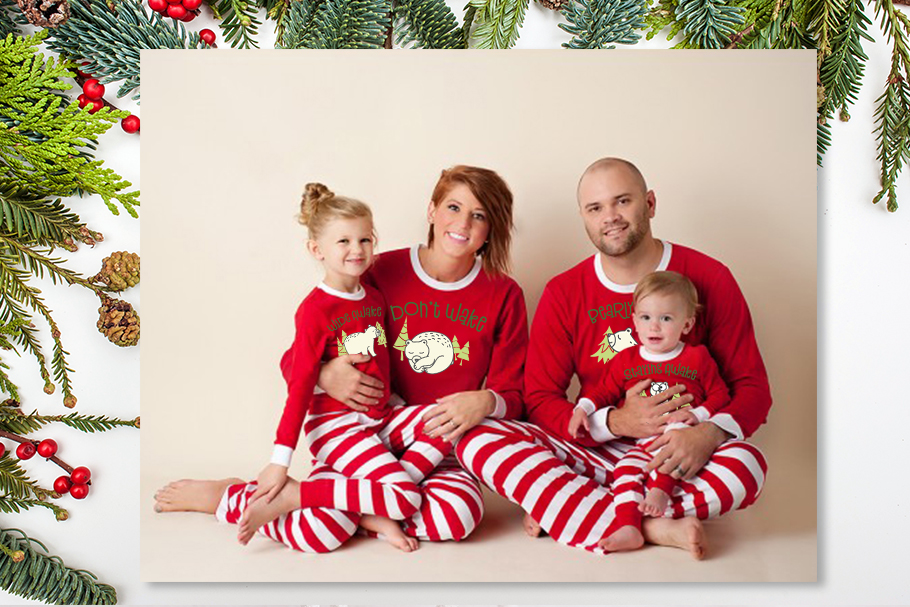 Download Wakeful Bear Christmas Family Pajama SVG Cut File Set